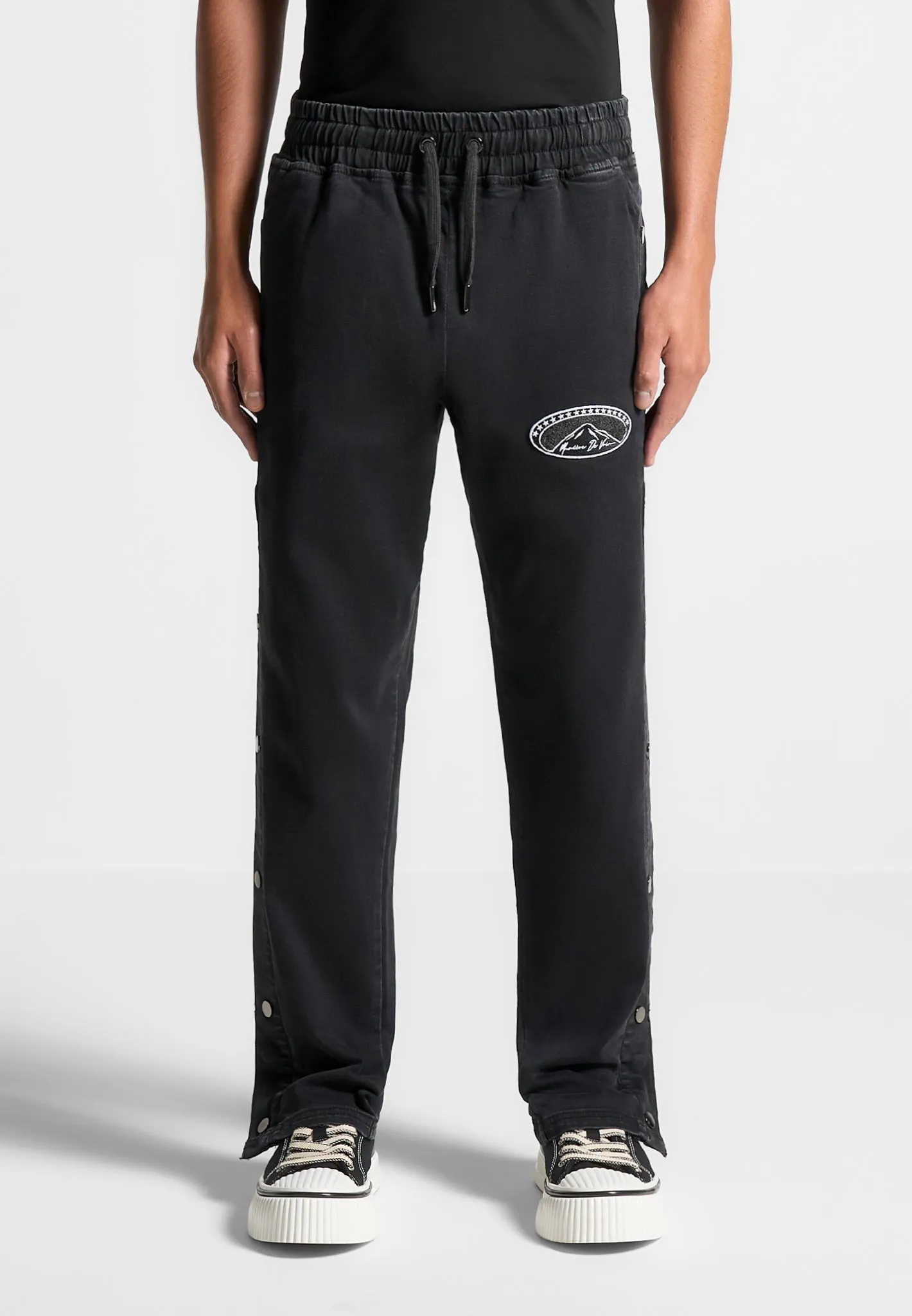 Denim Popper Cargo Pants - Washed Black sold by Maniere De Voir product image thumbnail 4