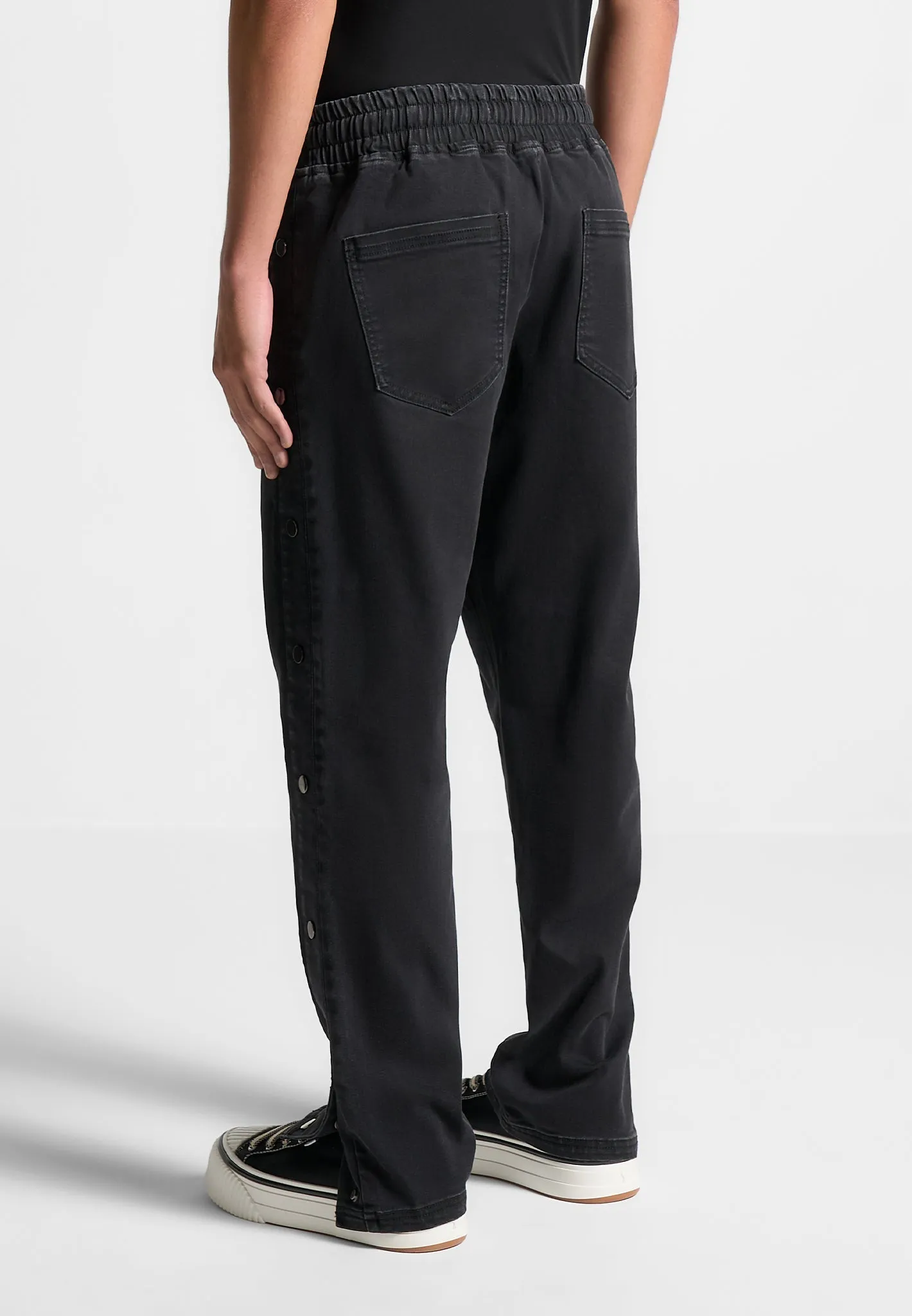 Denim Popper Cargo Pants - Washed Black sold by Maniere De Voir product image thumbnail 5