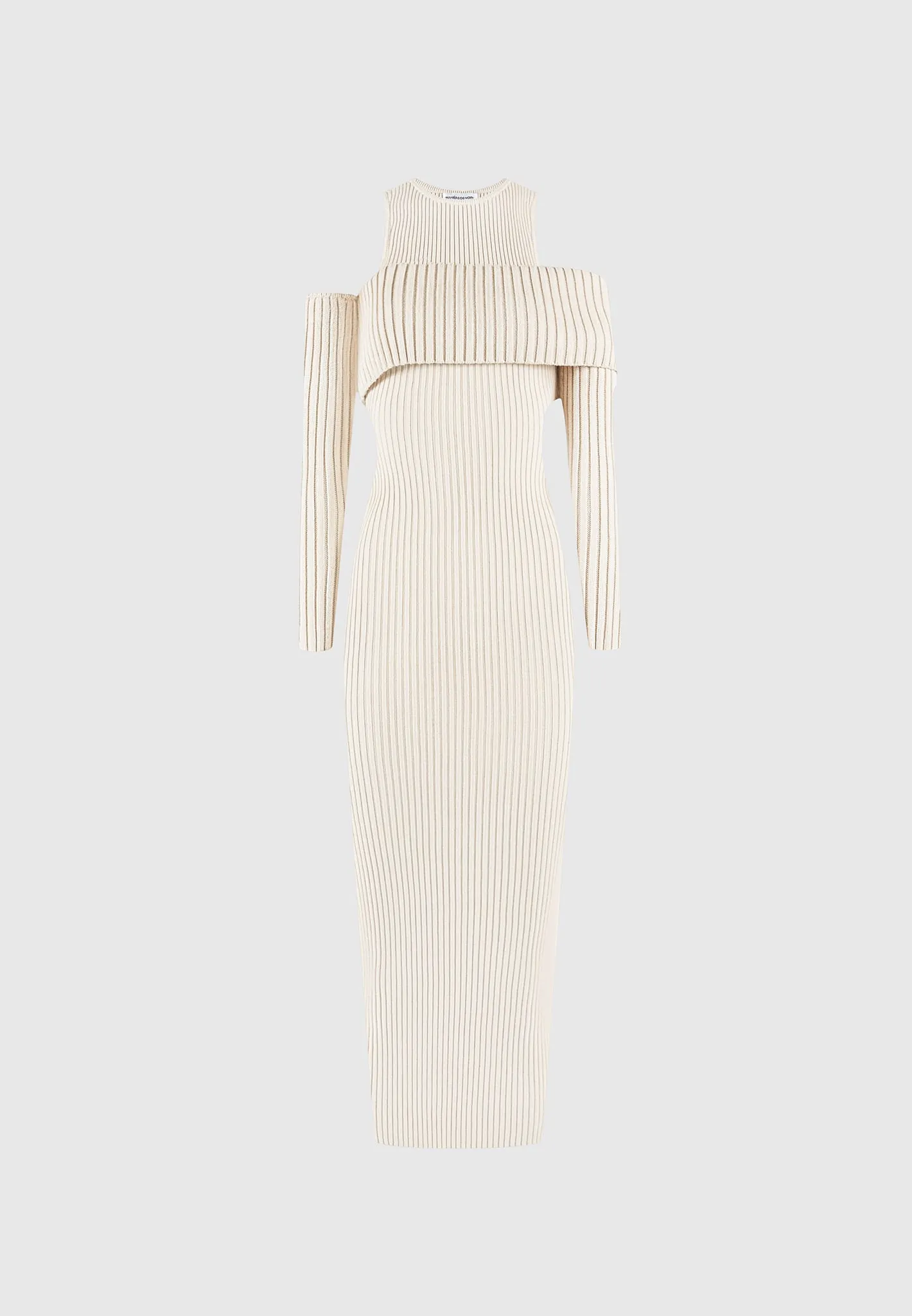 Overlay Knitted Midaxi Dress - Beige sold by Maniere De Voir product image thumbnail 2