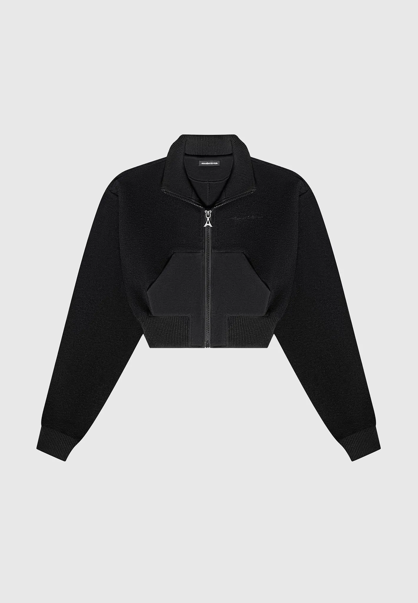 Zip Through Loopback Track Jacket - Black sold by Maniere De Voir product image thumbnail 2