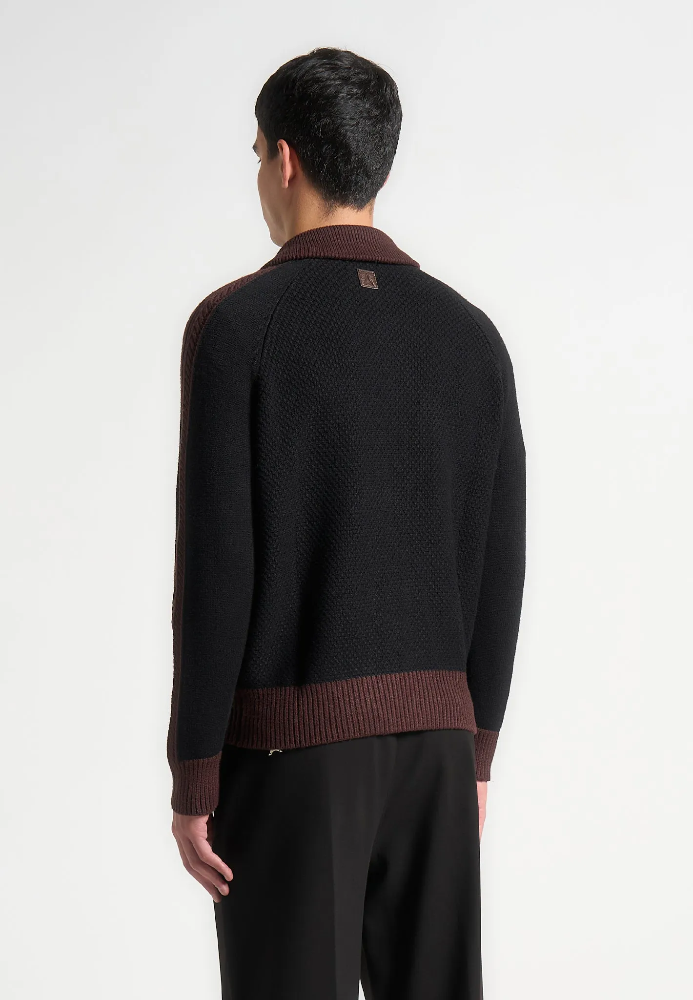 René - Colour Block Zip Through Cardigan - Black sold by Maniere De Voir product image thumbnail 5
