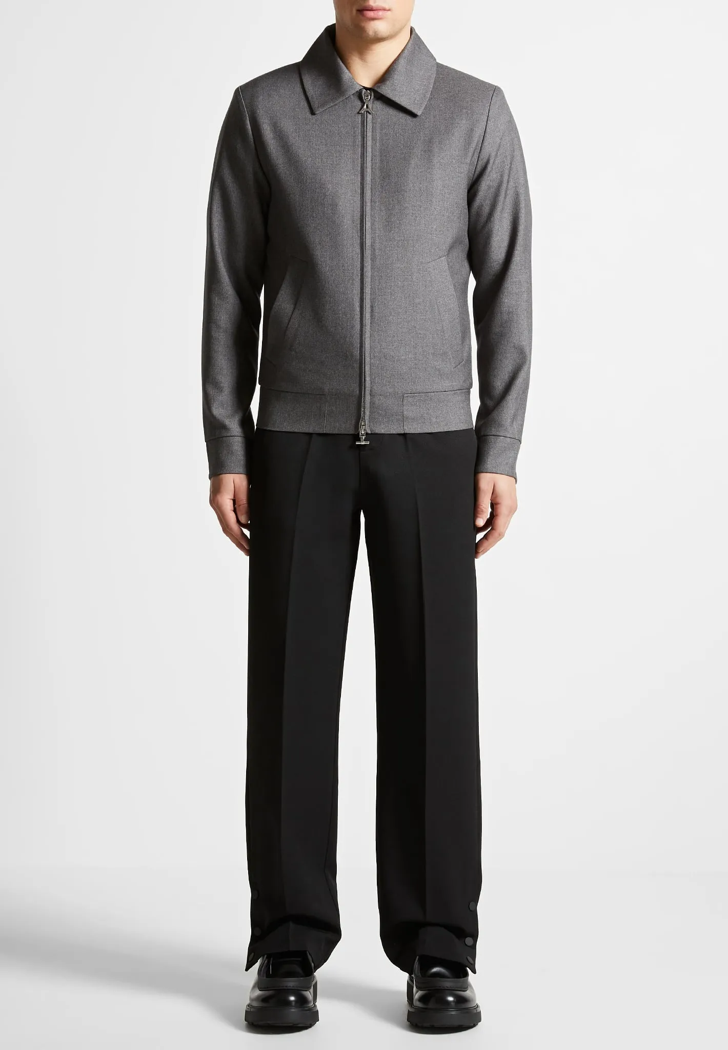 Roger - Tailored Harrington Jacket - Grey sold by Maniere De Voir product image thumbnail 3