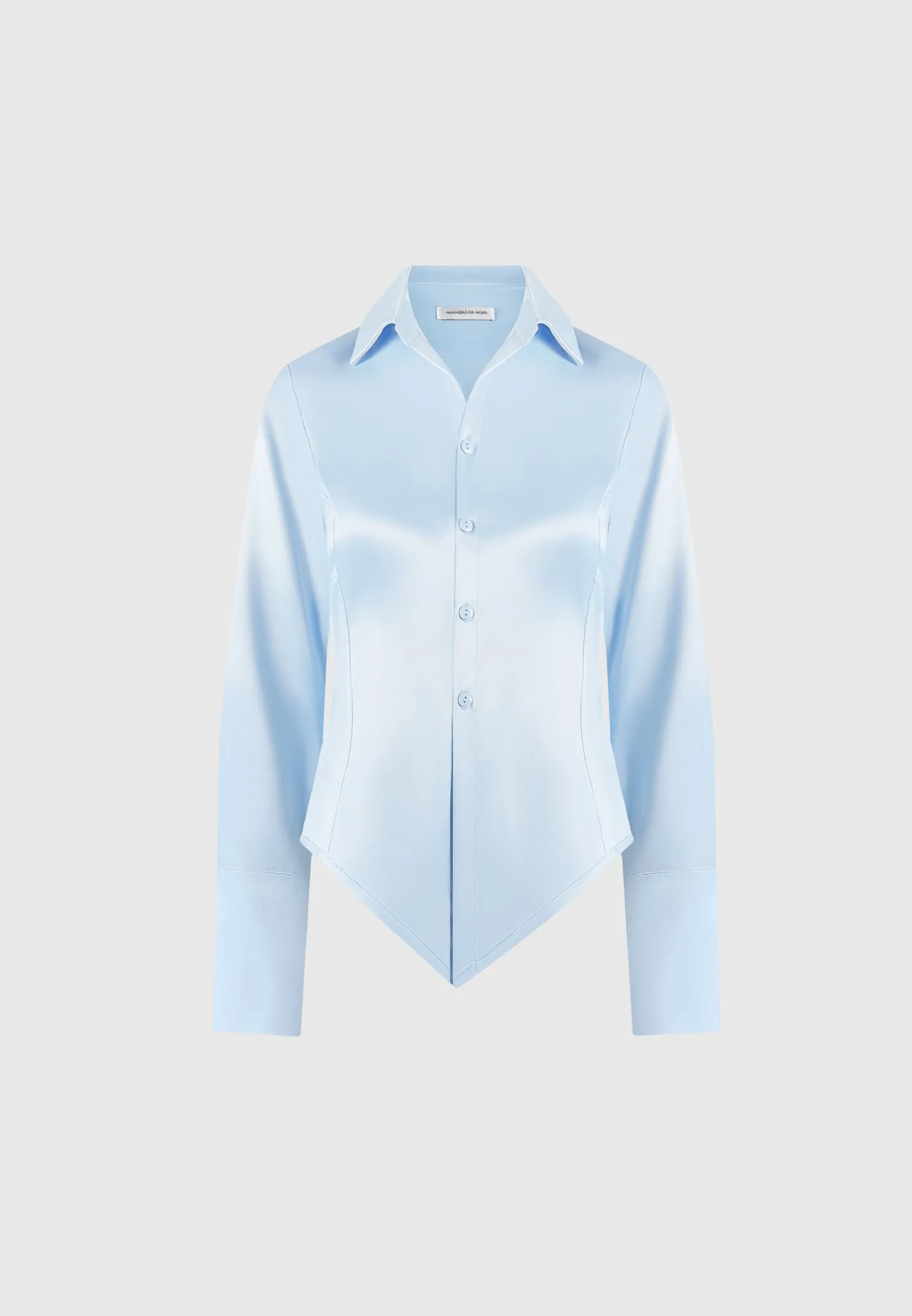 Sonia - Angled Satin Shirt - Blue sold by Maniere De Voir product image thumbnail 2