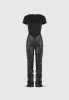 Tacked Leather T-Shirt Jumpsuit - Black sold by Maniere De Voir