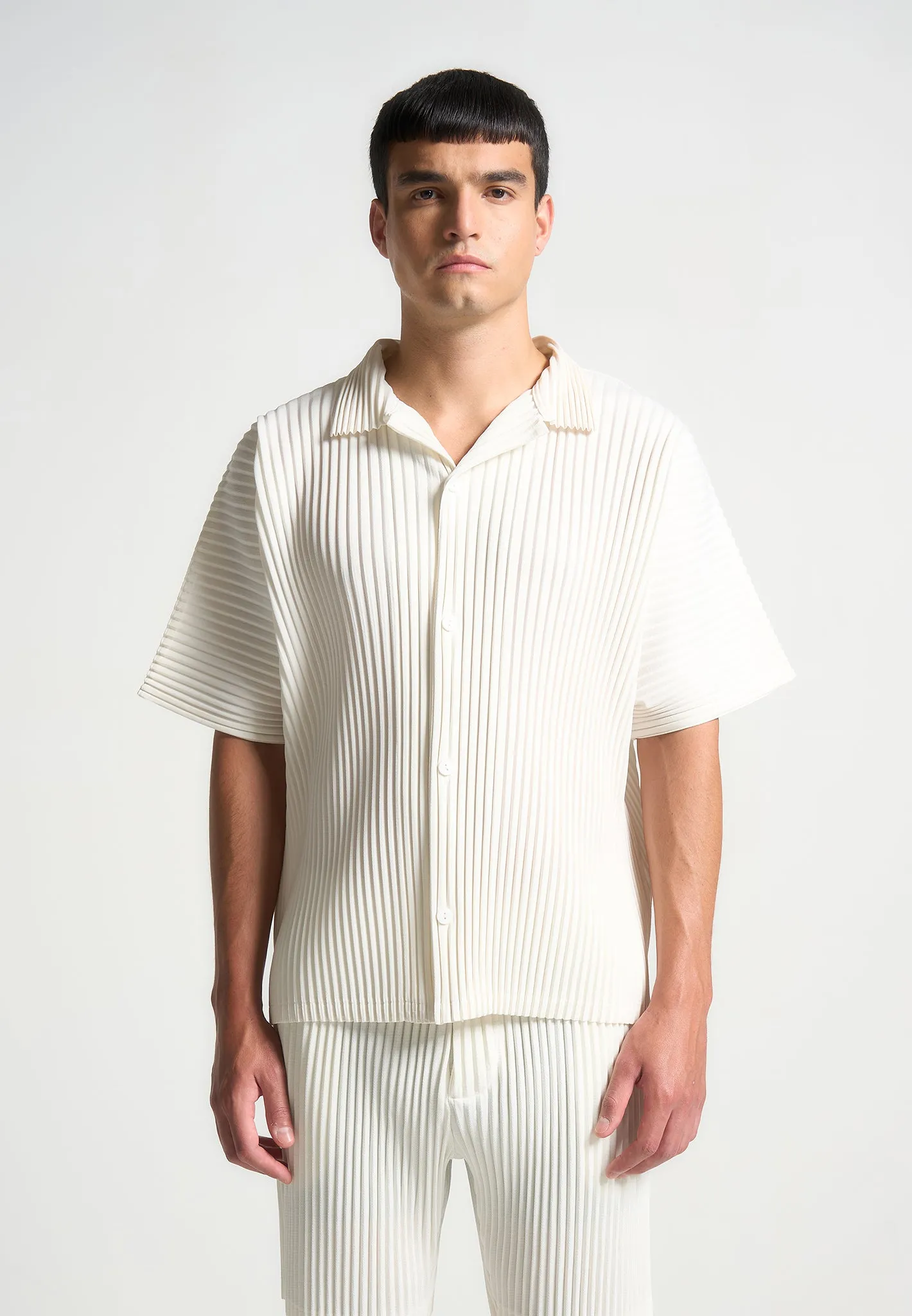 Pascal - Pleated Shirt - Off White sold by Maniere De Voir