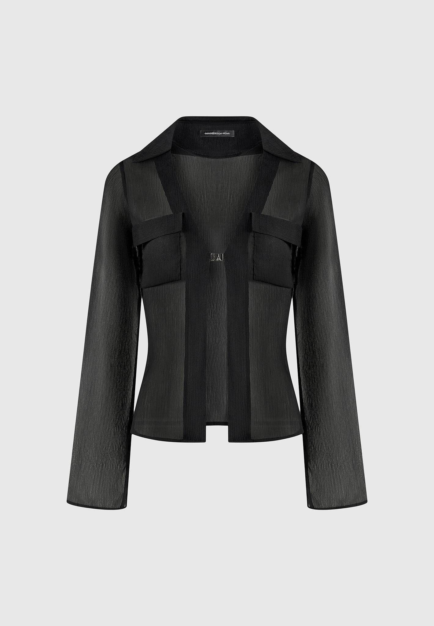 Sheer Cardigan Shirt - Black sold by Maniere De Voir product image thumbnail 2