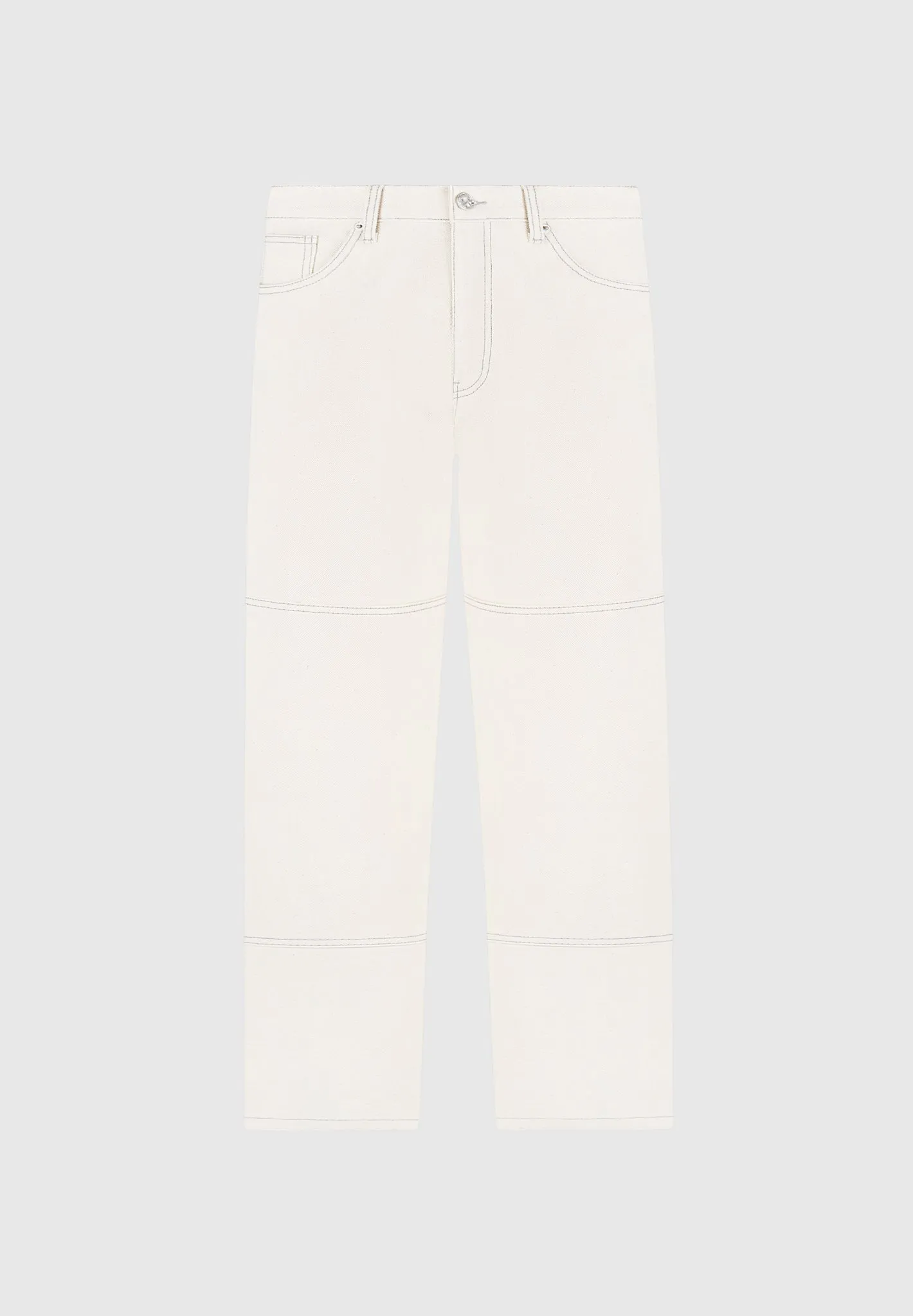 Contrast Stitch Carpenter Jean - Cream sold by Maniere De Voir product image thumbnail 2