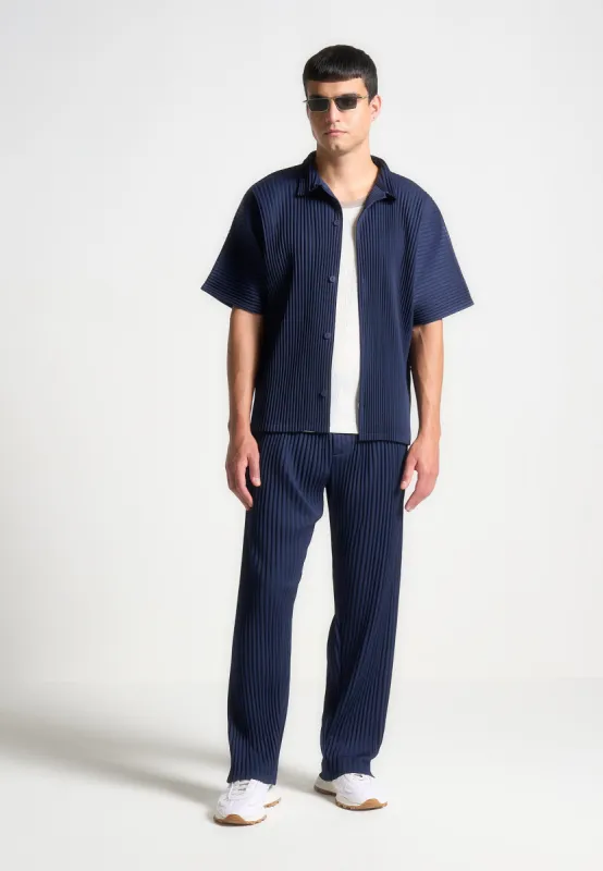 Jonas - Pleated Trousers - Navy sold by Maniere De Voir