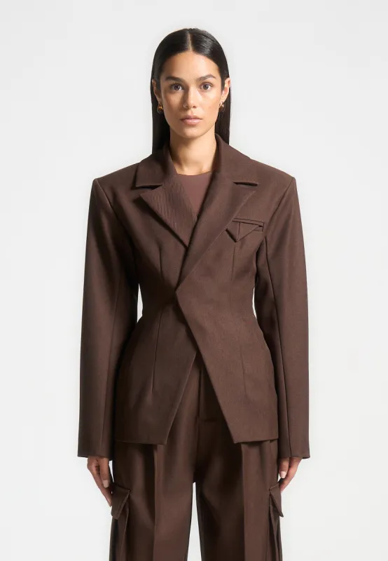 ★SCULPTOR★ Tailored Belted Blazer Brown SC24A117BR Tailored Belted Blazer Brown - 감도 깊은 취향 셀렉트샵 29CM
