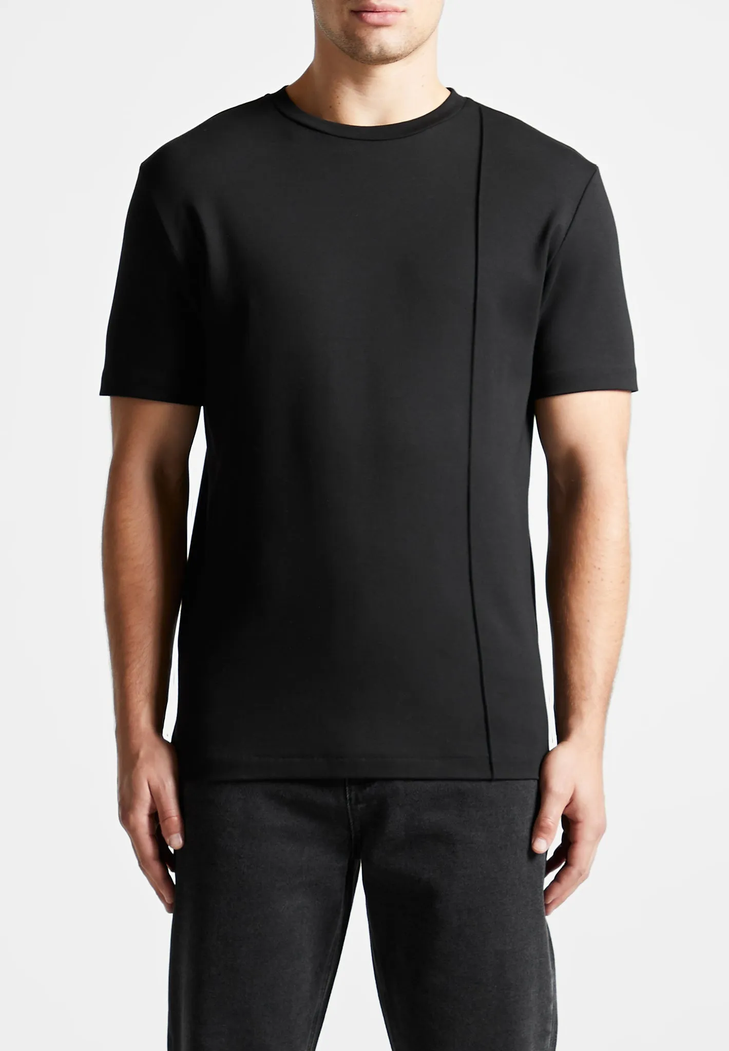 Éternel Regular Fit Cotton T-Shirt with Pintuck - Black sold by Maniere De Voir product image thumbnail 3