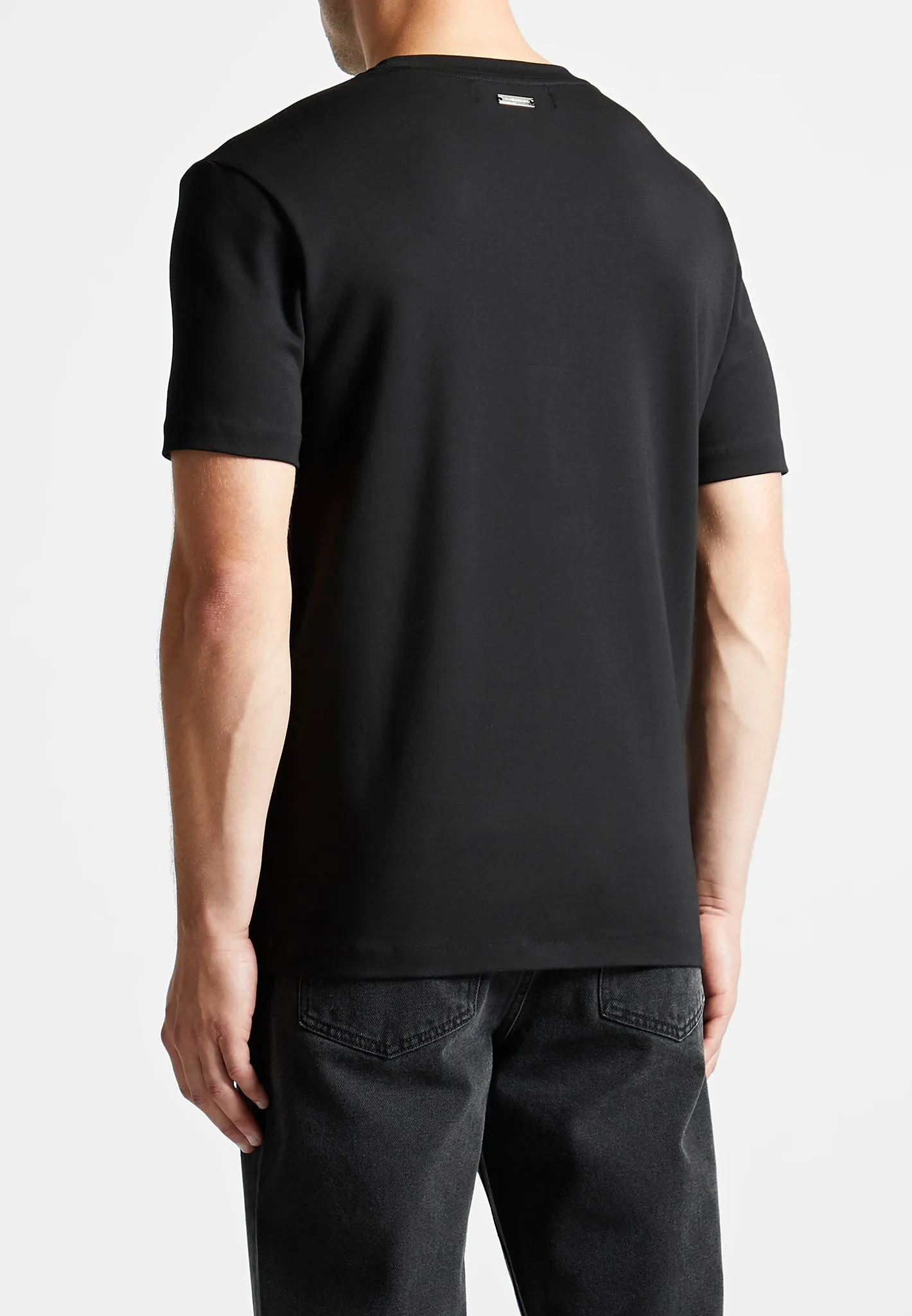 Éternel Regular Fit Cotton T-Shirt with Pintuck - Black sold by Maniere De Voir product image thumbnail 5