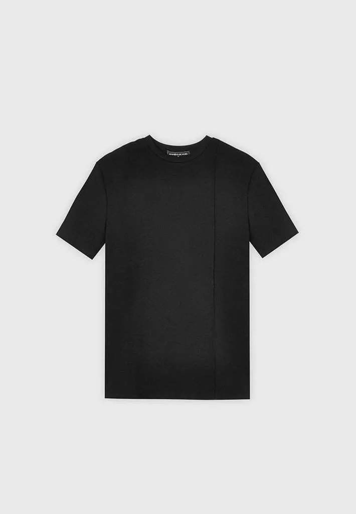 Éternel Regular Fit Cotton T-Shirt with Pintuck - Black sold by Maniere De Voir product image thumbnail 2