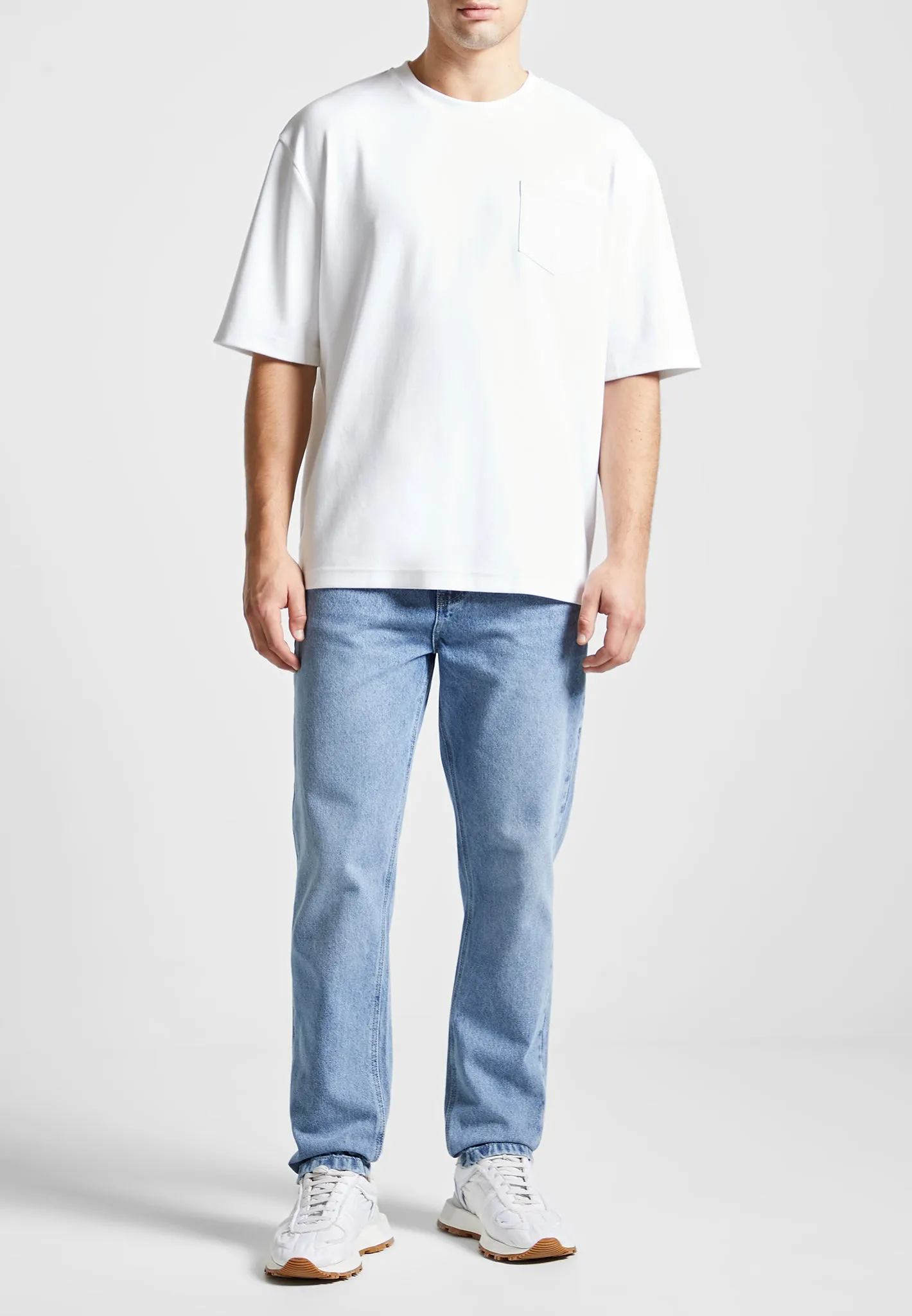 Oversized Fit Cotton T-Shirt - White sold by Maniere De Voir product image thumbnail 3