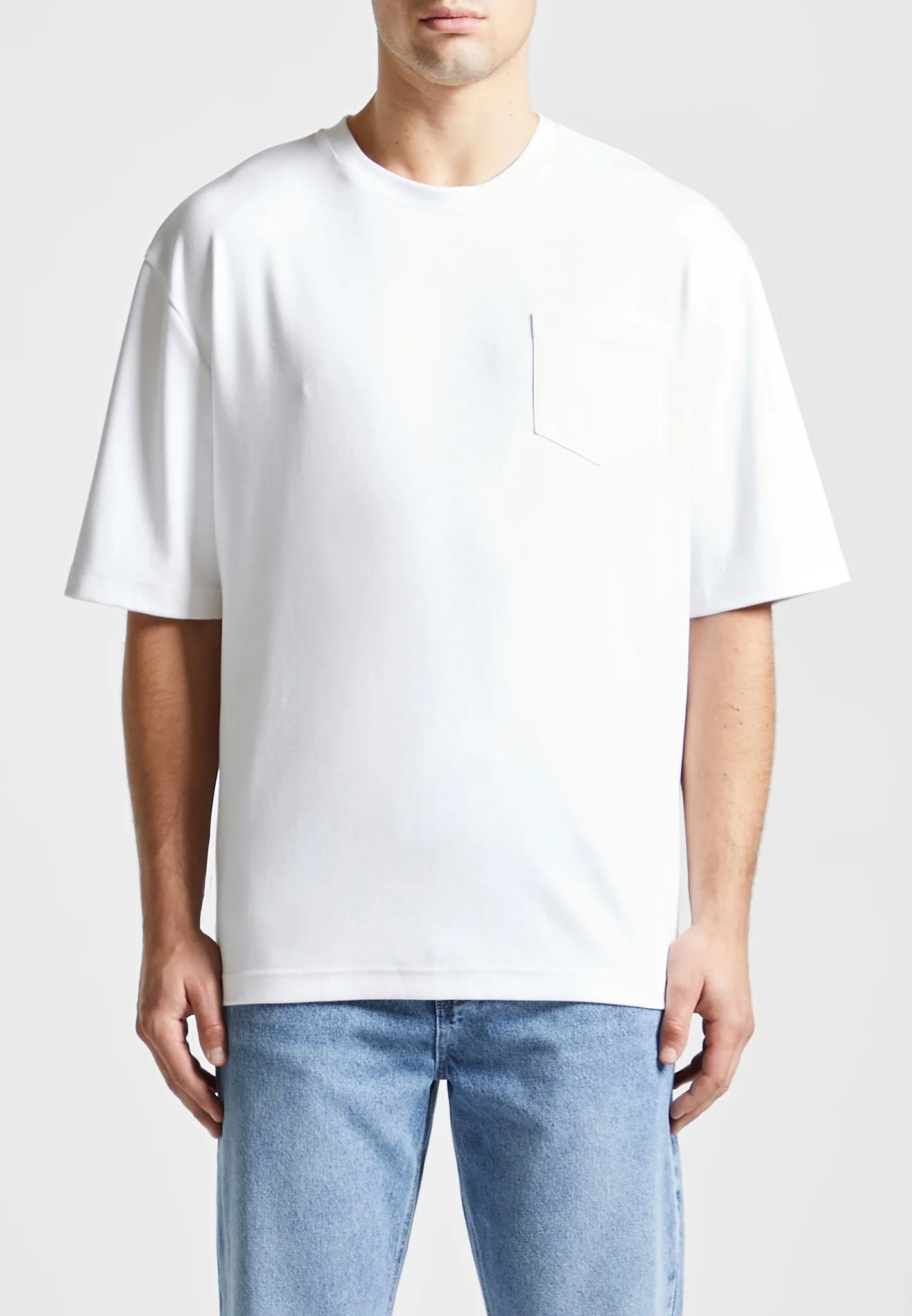Oversized Fit Cotton T-Shirt - White sold by Maniere De Voir product image thumbnail 4
