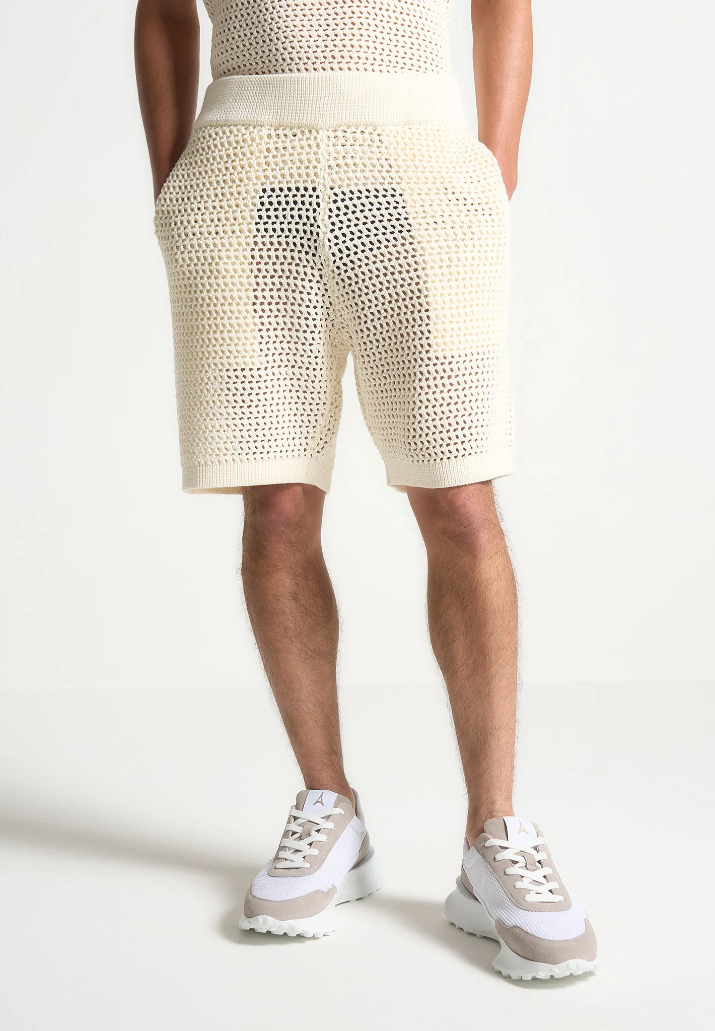 Crochet Knit Shorts - Cream sold by Maniere De Voir product image thumbnail 5