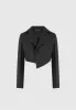 Dina - Asymmetric Tailored Cropped Blazer - Black sold by Maniere De Voir
