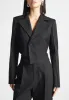 Dina - Asymmetric Tailored Cropped Blazer - Black sold by Maniere De Voir