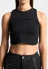 Tacked Ribbed Crop Top - Black sold by Maniere De Voir