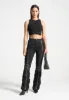 Tacked Ribbed Crop Top - Black sold by Maniere De Voir