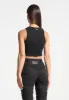 Tacked Ribbed Crop Top - Black sold by Maniere De Voir