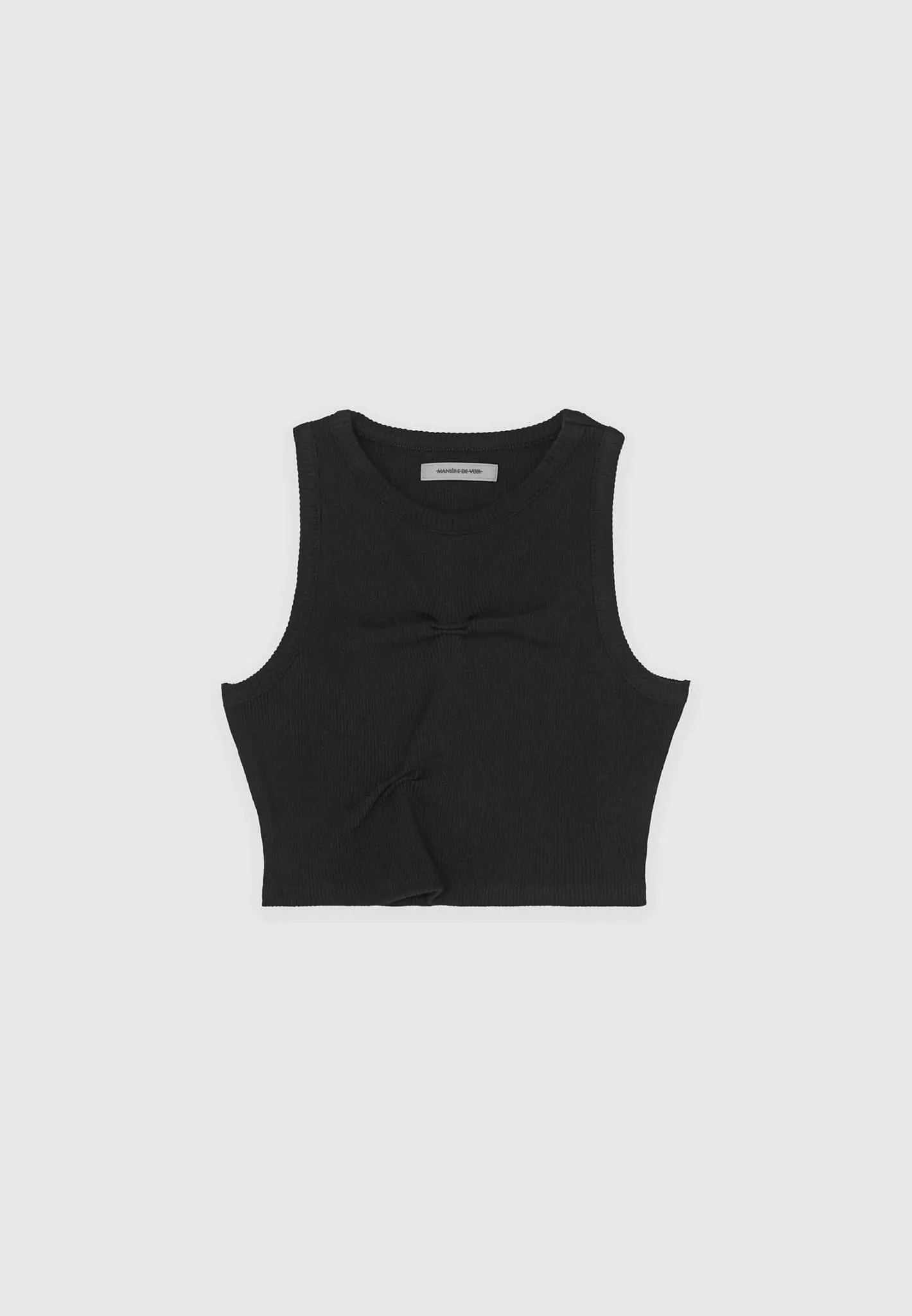 Tacked Ribbed Crop Top - Black sold by Maniere De Voir product image thumbnail 5