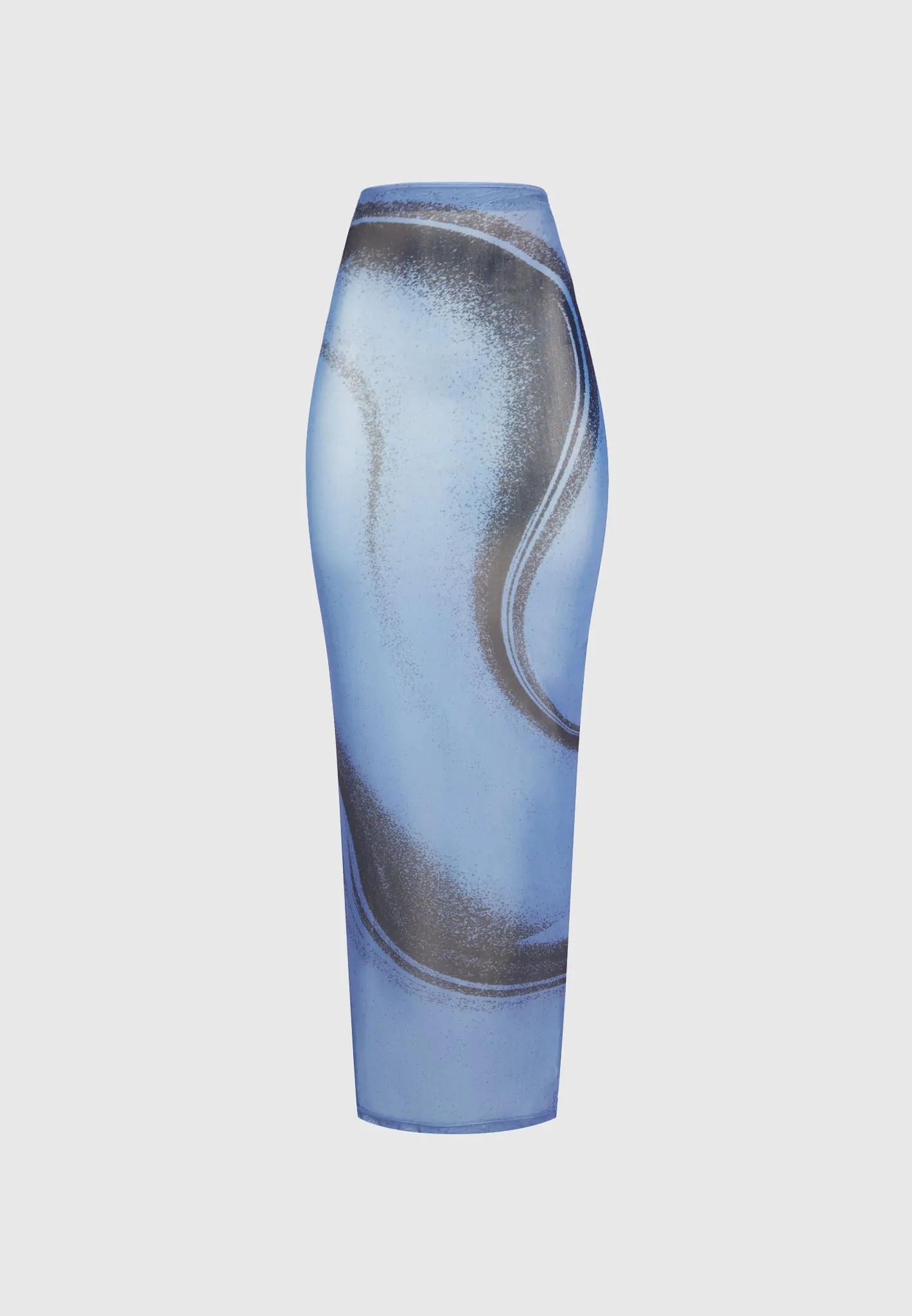 Mesh Printed Maxi Skirt - Blue sold by Maniere De Voir product image thumbnail 2