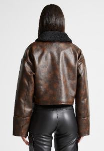 Vintage Leather Jacket with Detachable Collar - Brown sold by Maniere De Voir