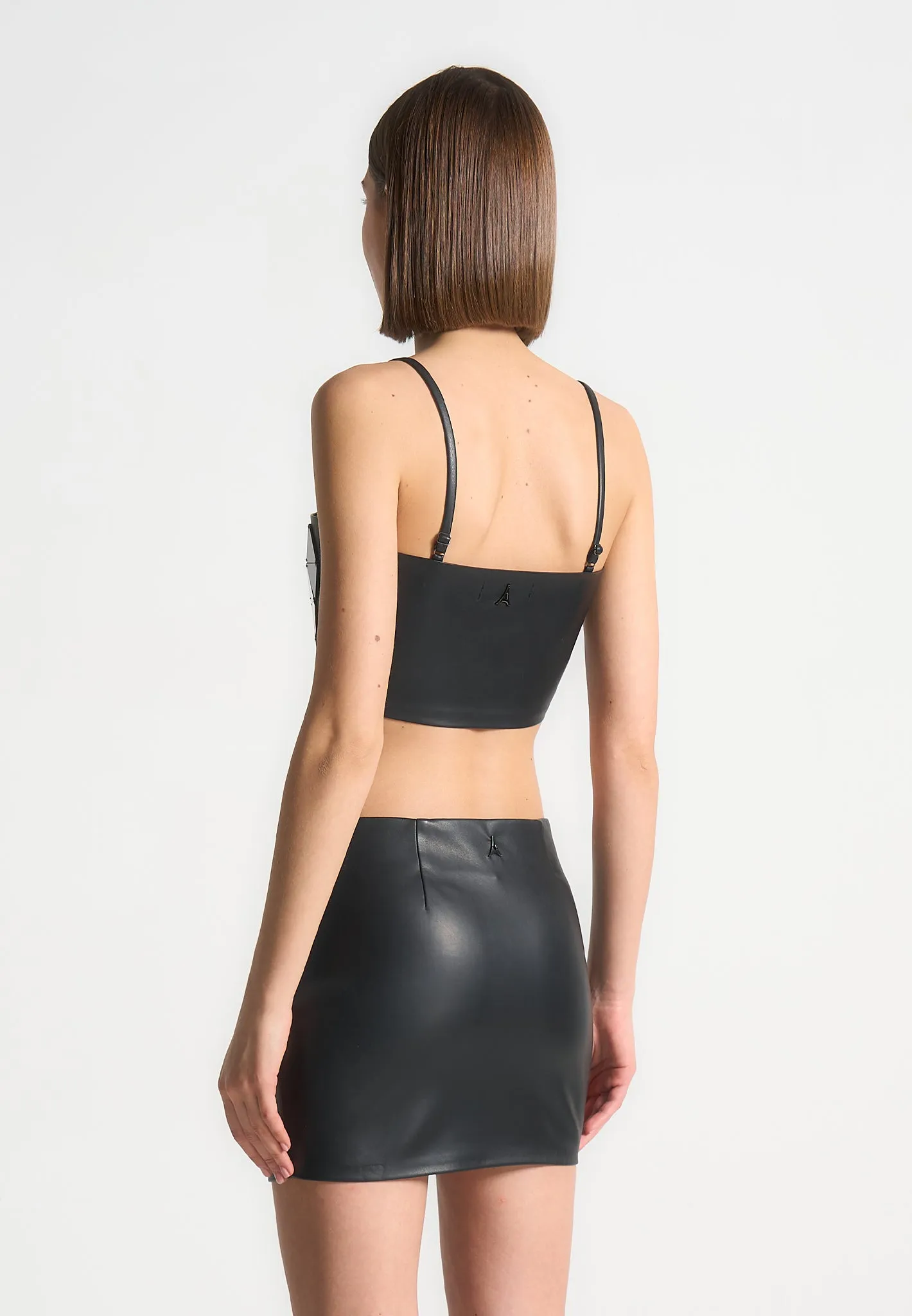 Leather Mirrored Bandeau Top - Black/Black sold by Maniere De Voir product image thumbnail 4