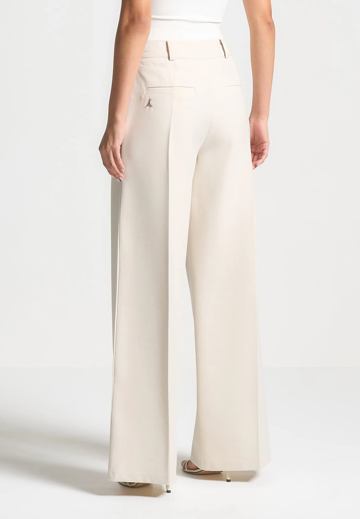 Tailored Wrap Trousers with Tie - Light Beige sold by Maniere De Voir product image thumbnail 4