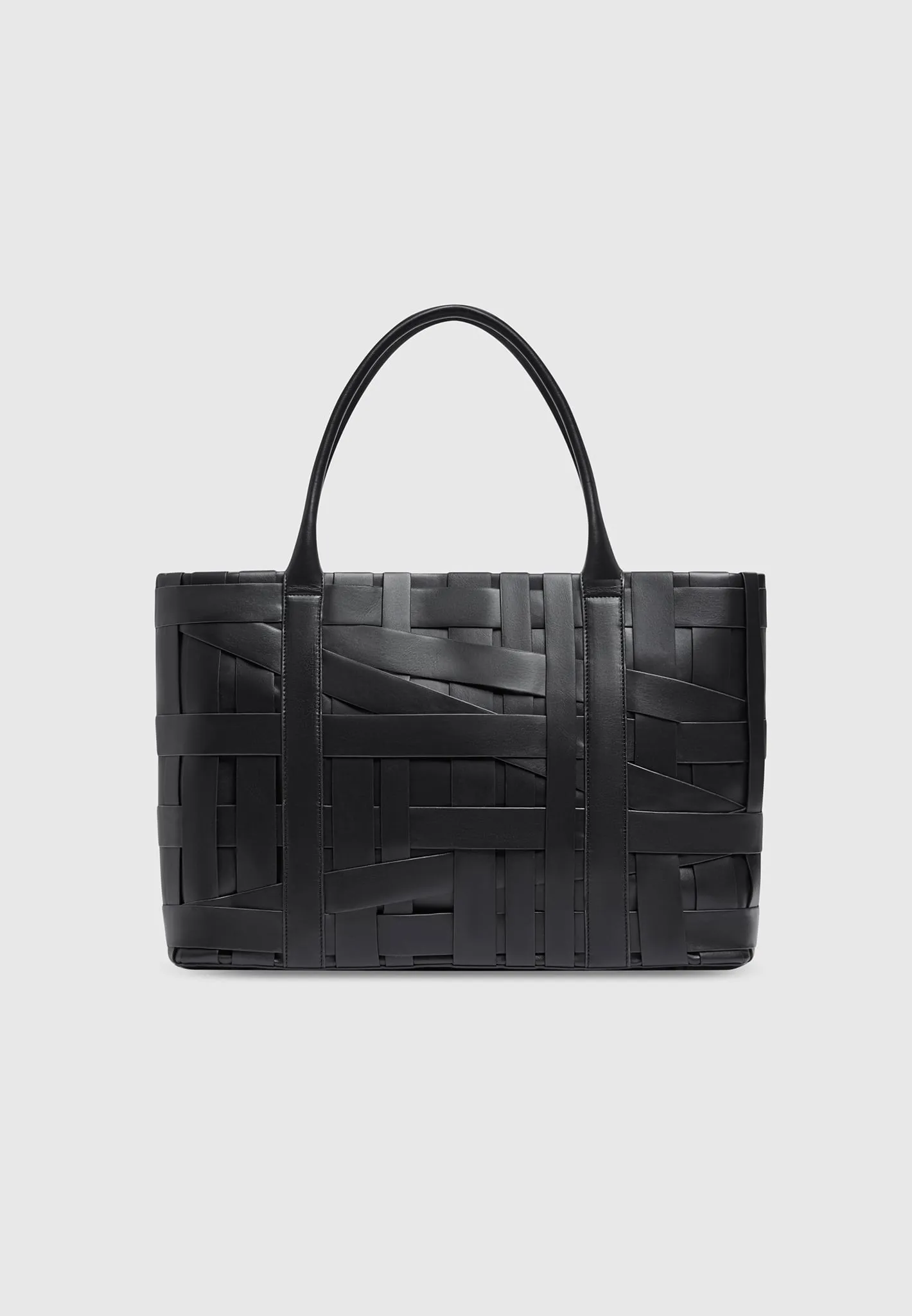 Leather Woven Tote Bag - Black sold by Maniere De Voir product image thumbnail 3