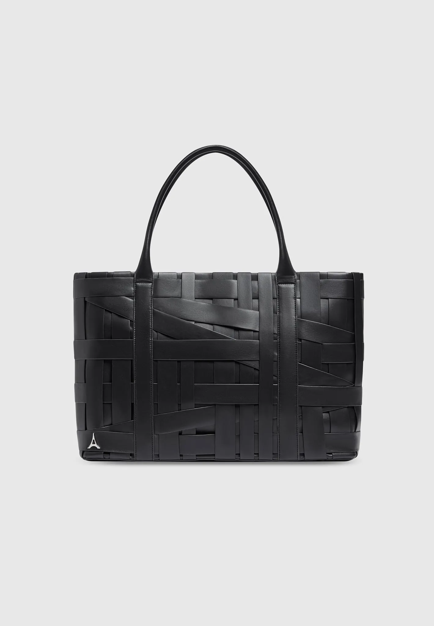 Leather Woven Tote Bag - Black sold by Maniere De Voir