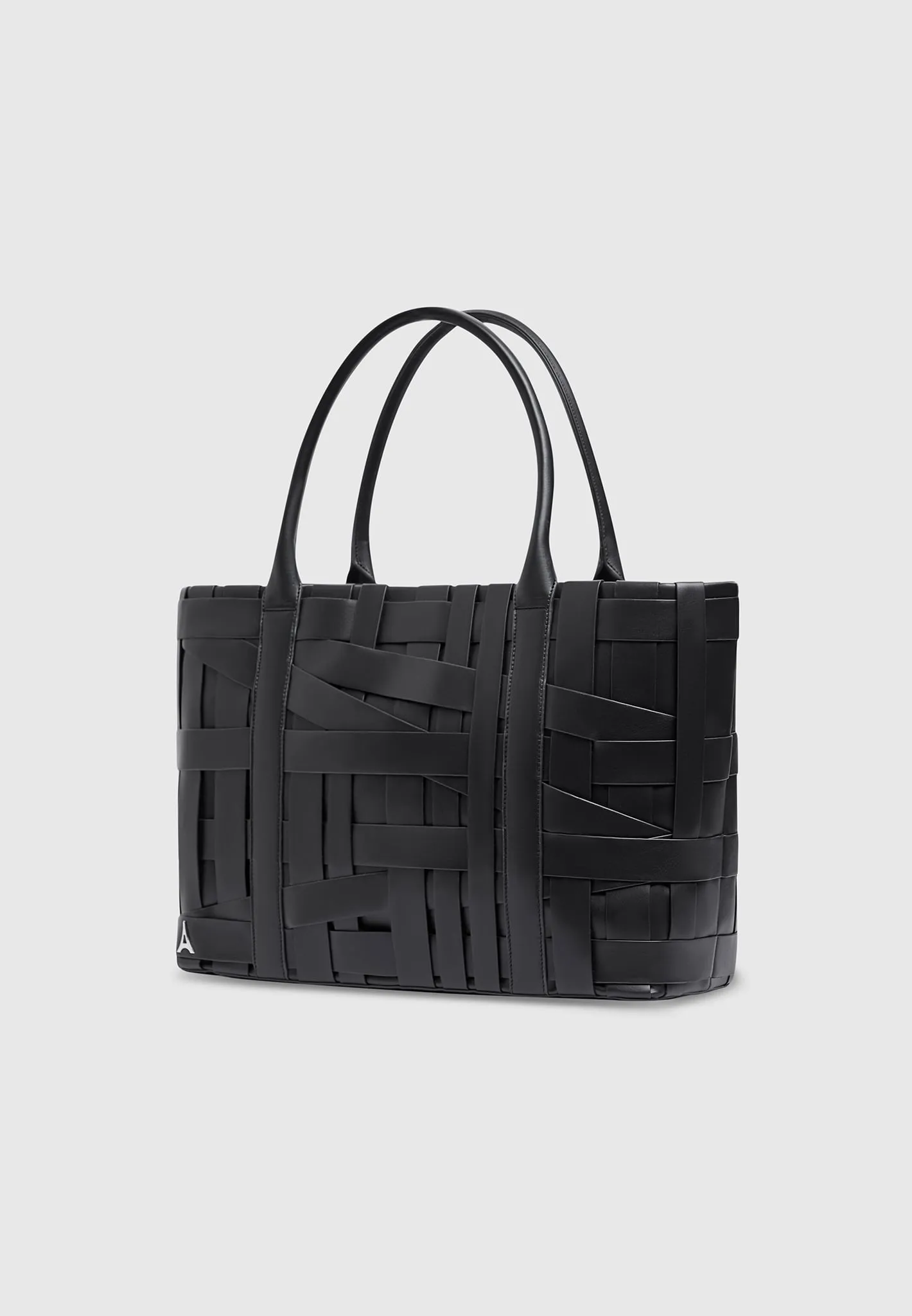 Leather Woven Tote Bag - Black sold by Maniere De Voir product image thumbnail 2