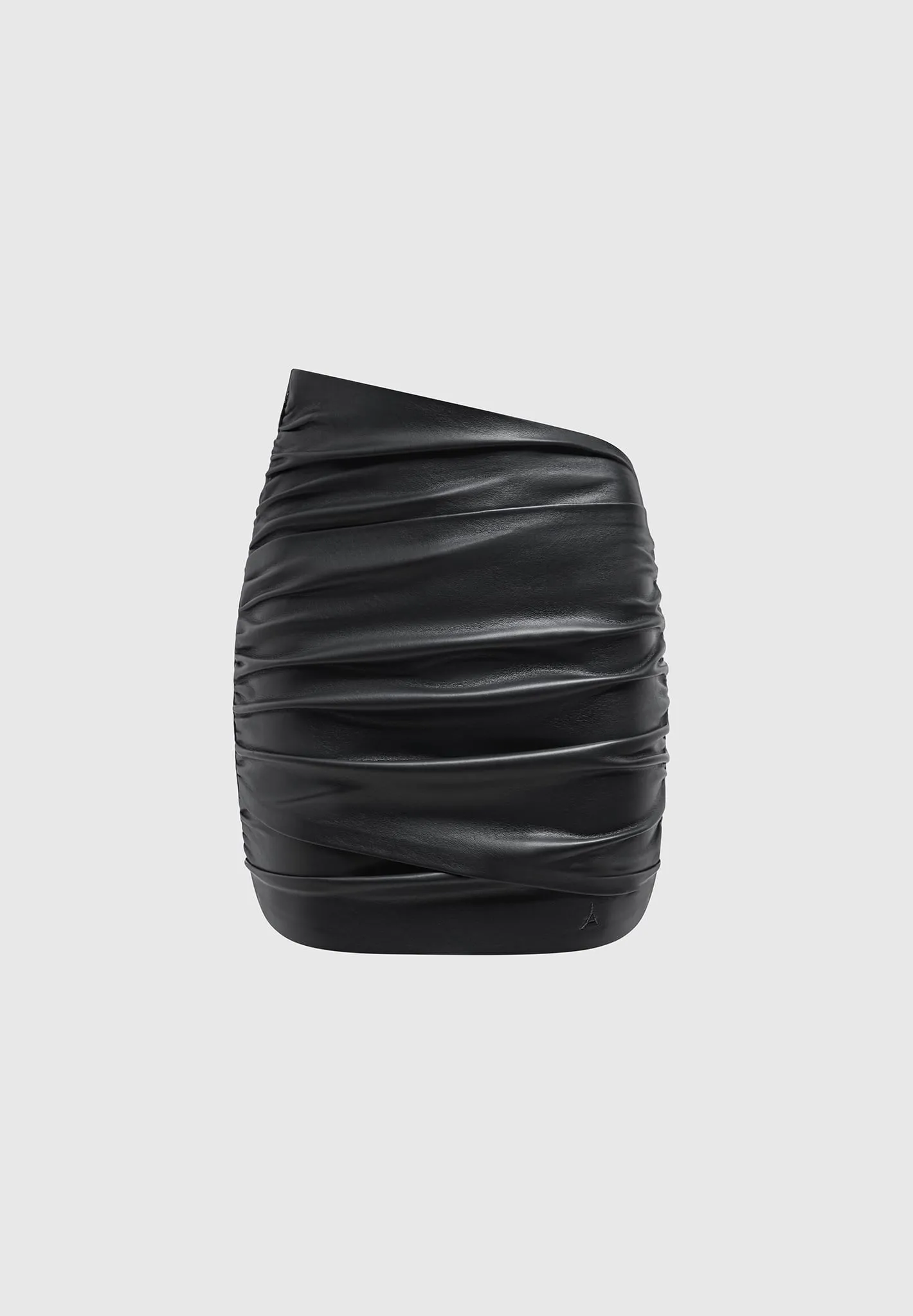 Leather Gathered Mini Skirt - Black sold by Maniere De Voir product image thumbnail 2
