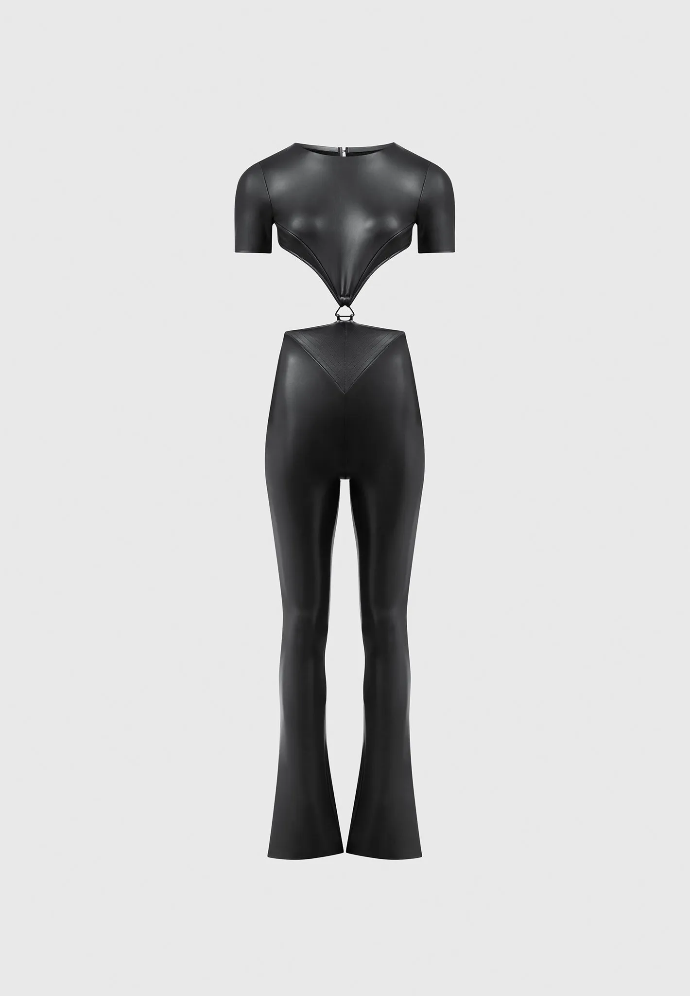 Leather Backless Jumpsuit - Black sold by Maniere De Voir product image thumbnail 2