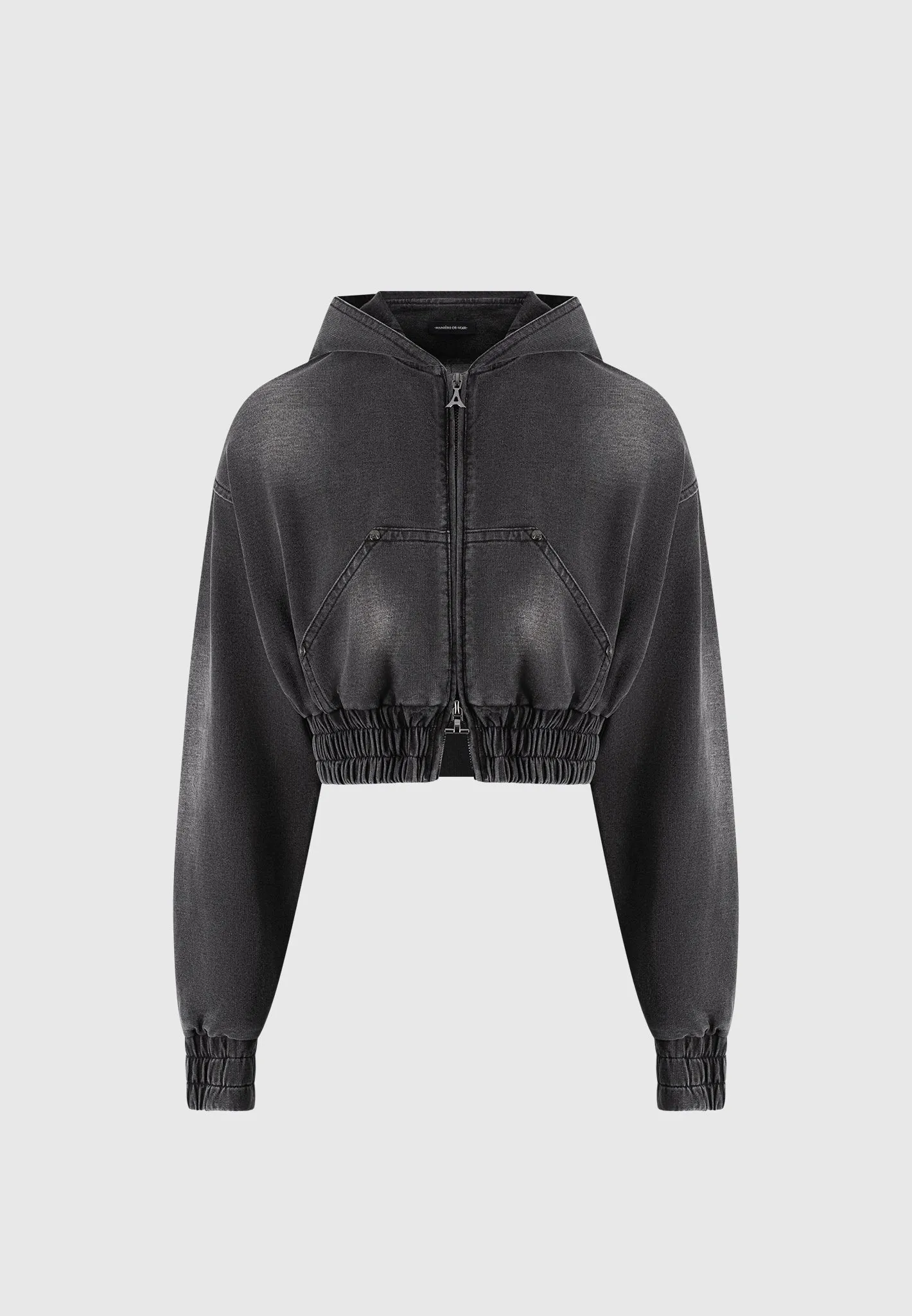 Washed Denim Jersey Hoodie - Washed Black sold by Maniere De Voir product image thumbnail 5