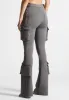 Neoprene Cargo Fit and Flare Leggings - Grey sold by Maniere De Voir