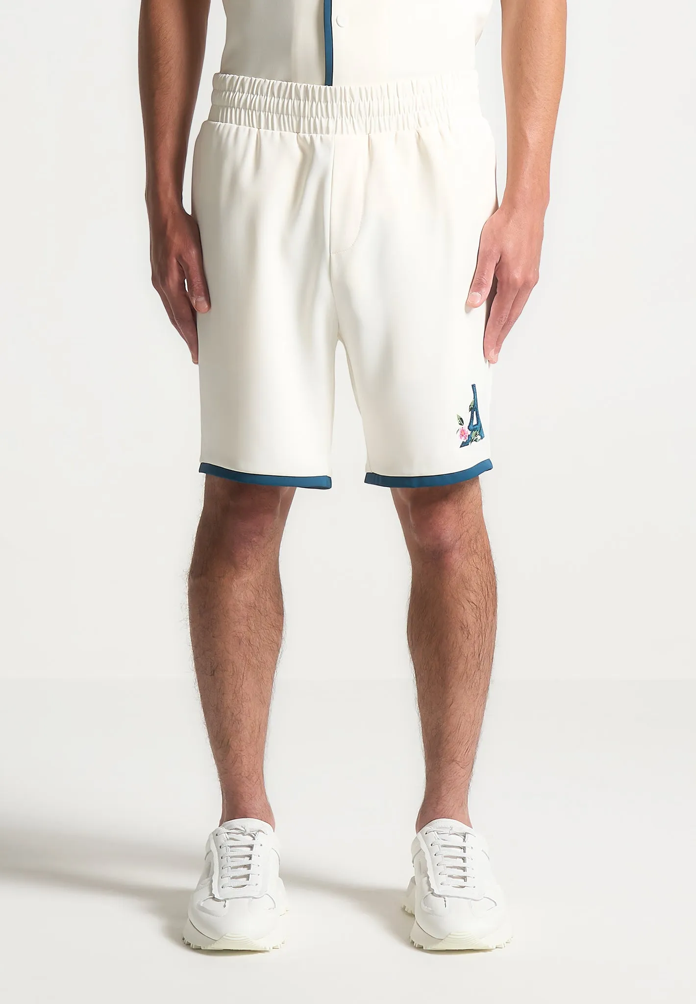 Timo - Velvet Eiffel Shorts - Cream/Blue sold by Maniere De Voir product image thumbnail 3