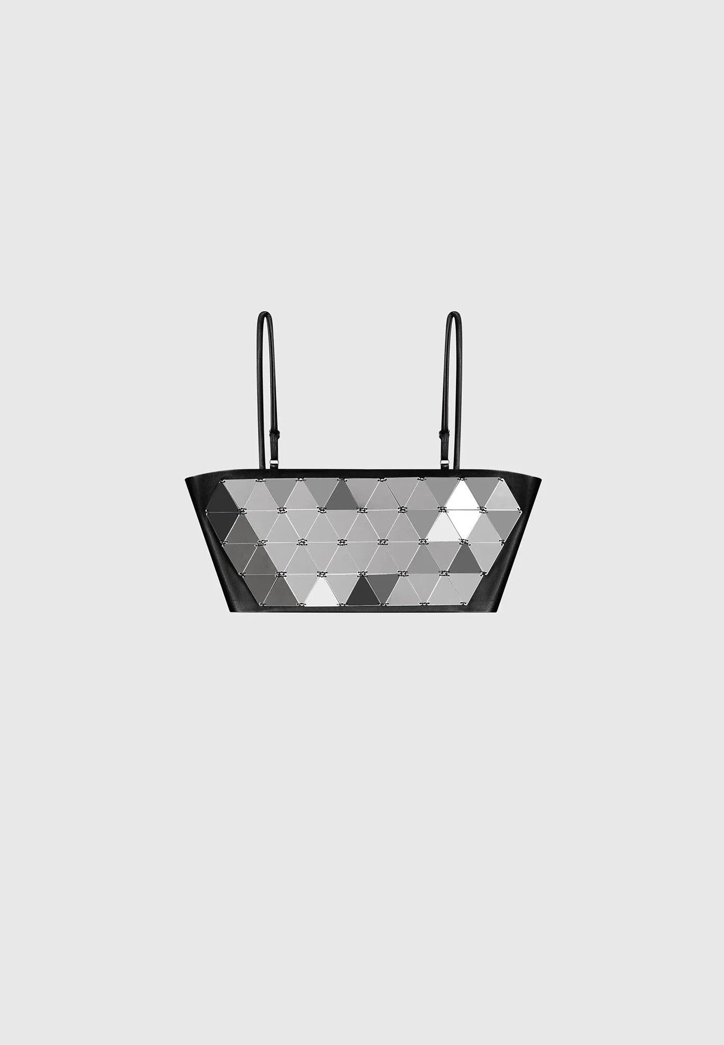 Leather Mirrored Bandeau Top - Silver/Black sold by Maniere De Voir product image thumbnail 5