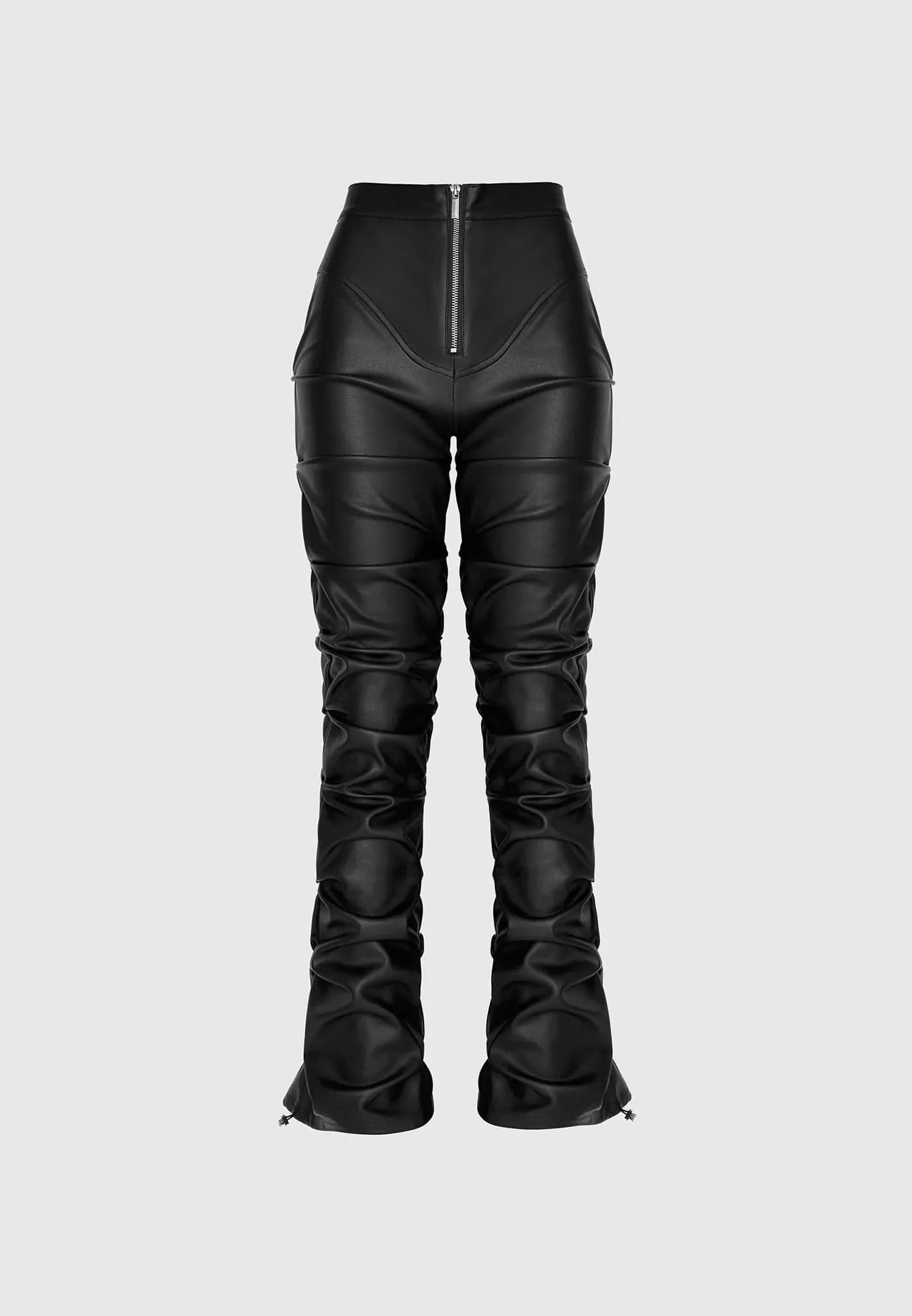 Tacked Leather Flared Trousers - Black sold by Maniere De Voir product image thumbnail 2