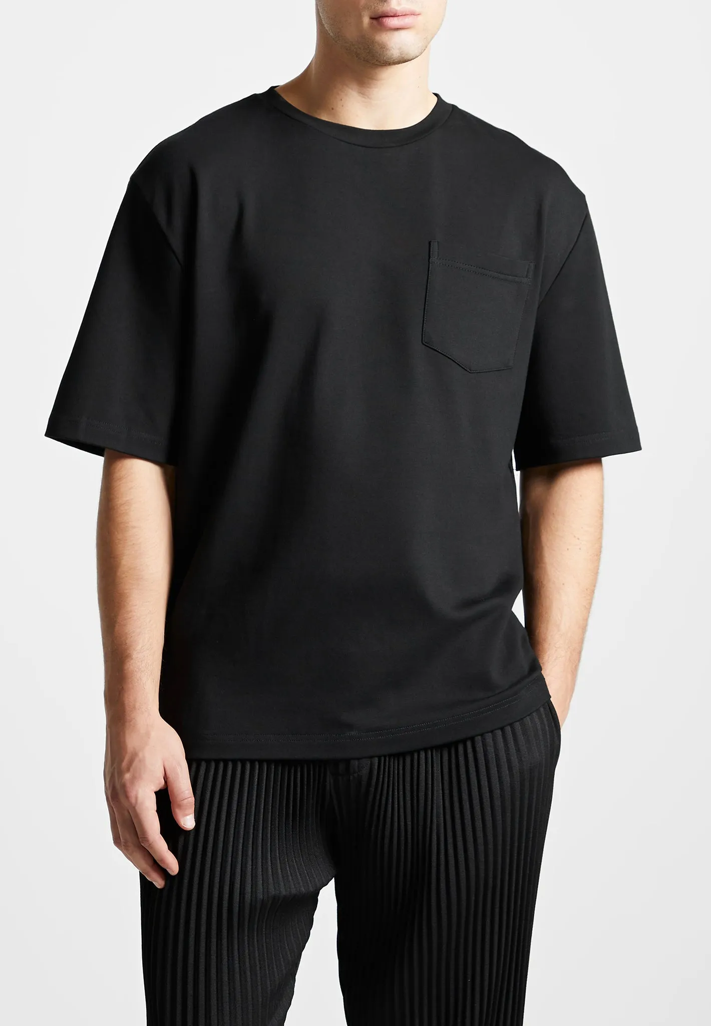 Oversized Fit Cotton T-Shirt - Black sold by Maniere De Voir product image thumbnail 4