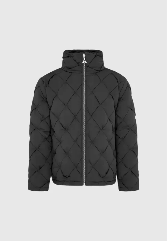 Woven Interlock Puffer Jacket - Black sold by Maniere De Voir