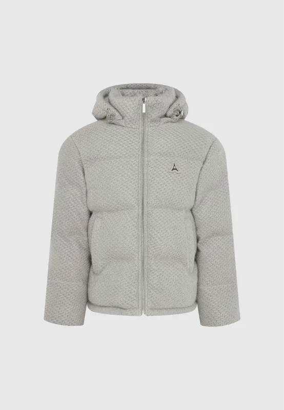 Textured Knit Puffer Jacket - Grey sold by Maniere De Voir