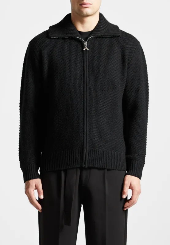 Diagonal Knit Cardigan - Black sold by Maniere De Voir