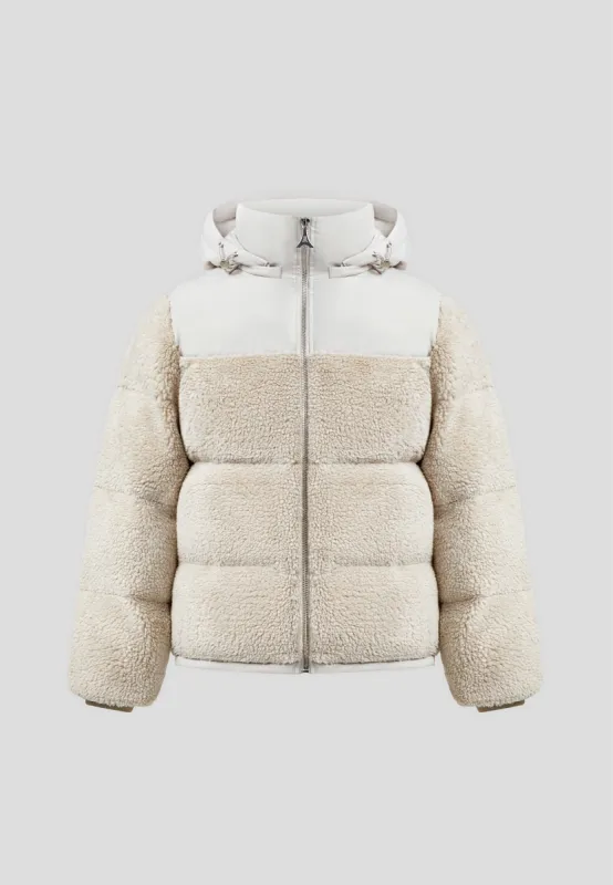 Borg Puffer Jacket - Beige sold by Maniere De Voir