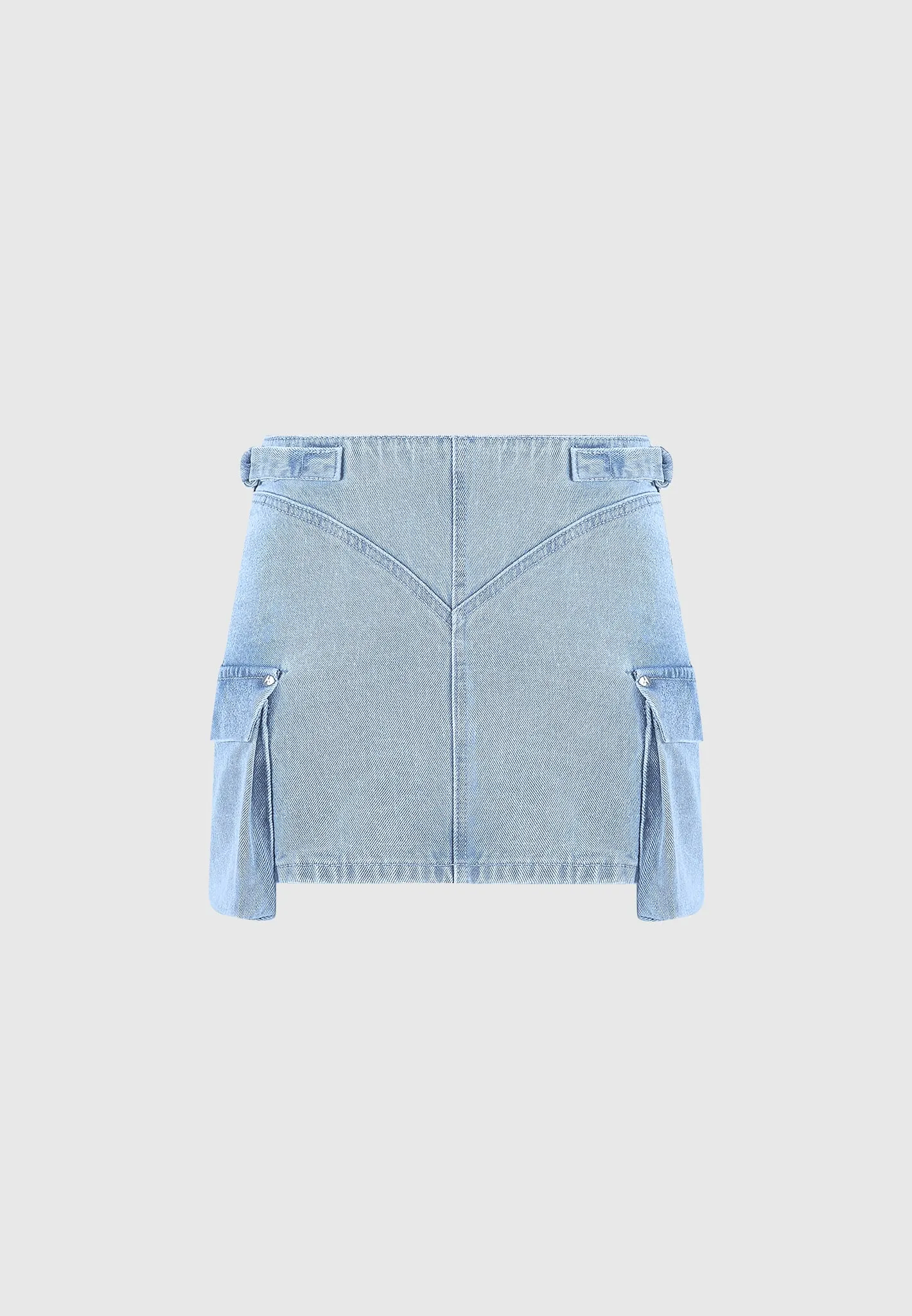 Denim Cargo Mini Skirt - Mid Blue sold by Maniere De Voir product image thumbnail 2