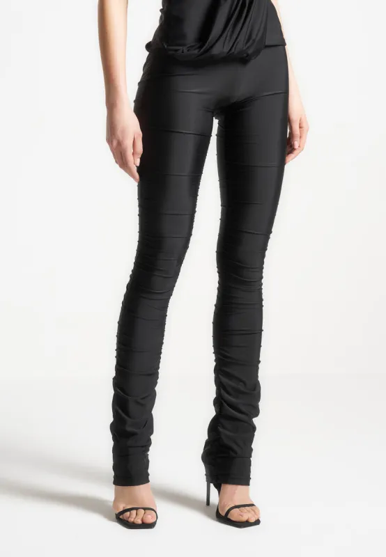 Ruched Fit and Flare Leggings - Black sold by Maniere De Voir