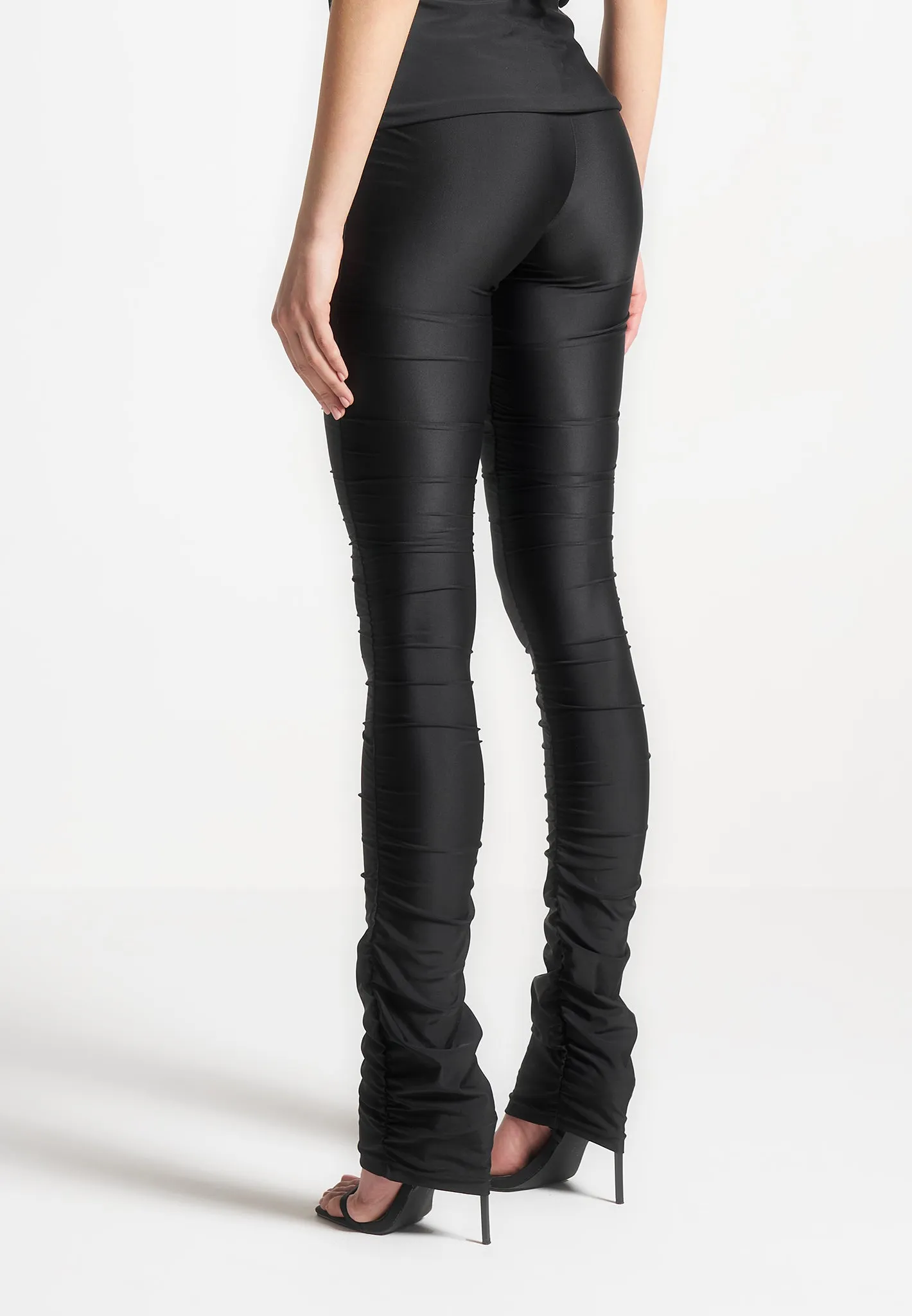 Ruched Fit and Flare Leggings - Black sold by Maniere De Voir product image thumbnail 4