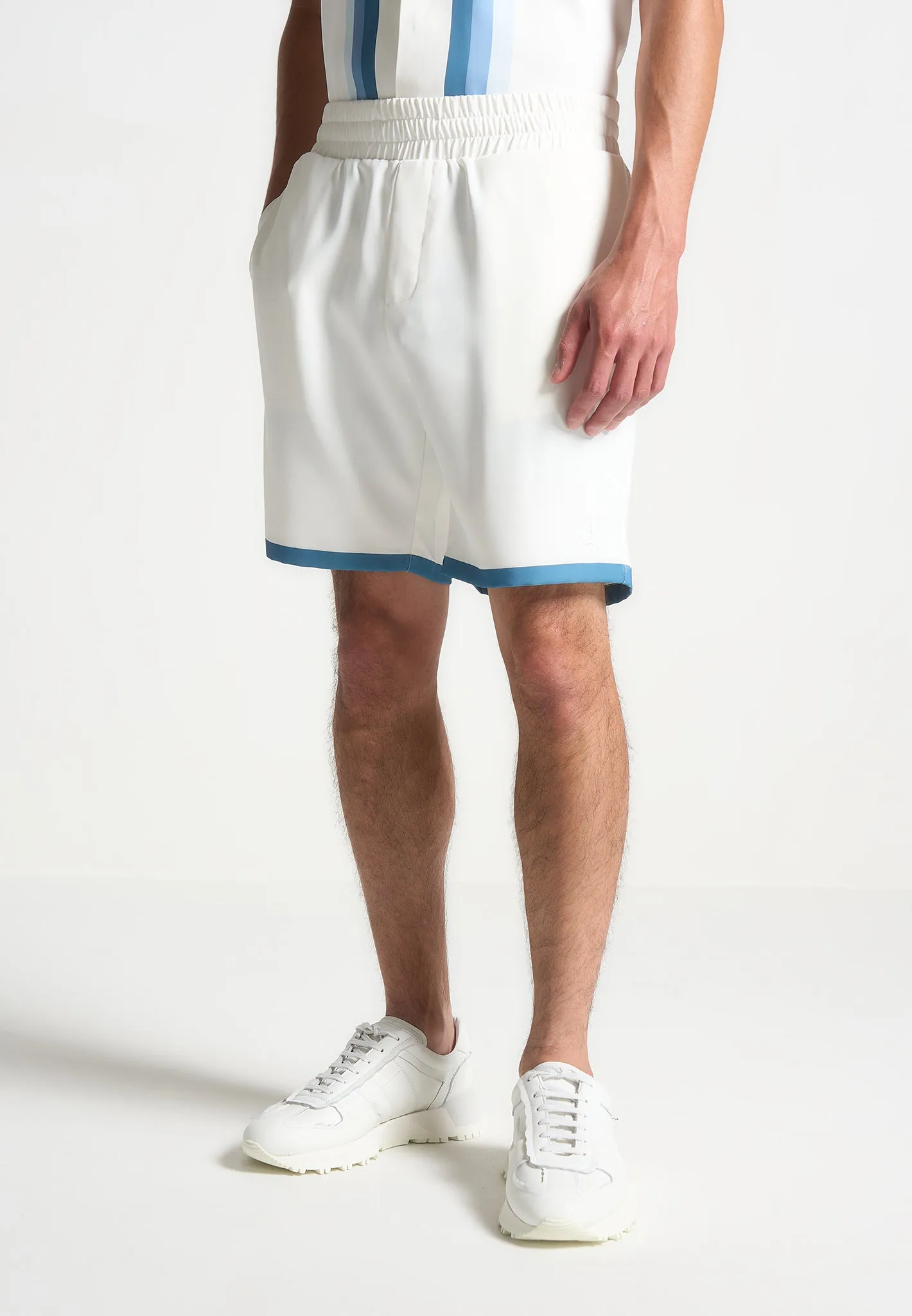 Raoul - Contrast Border Shorts - White/Blue sold by Maniere De Voir product image thumbnail 5