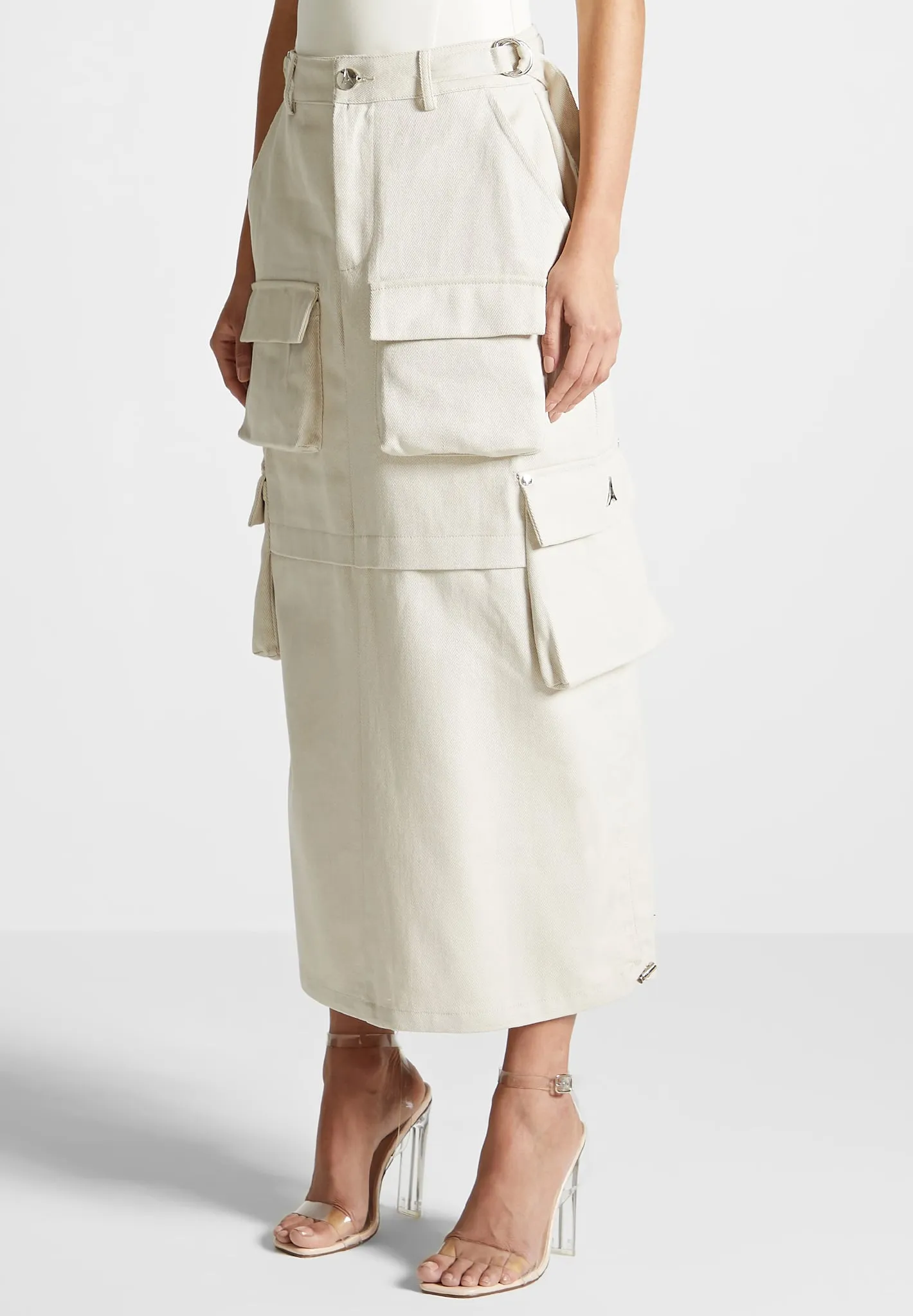Cargo Midaxi Skirt - Beige sold by Maniere De Voir product image thumbnail 4