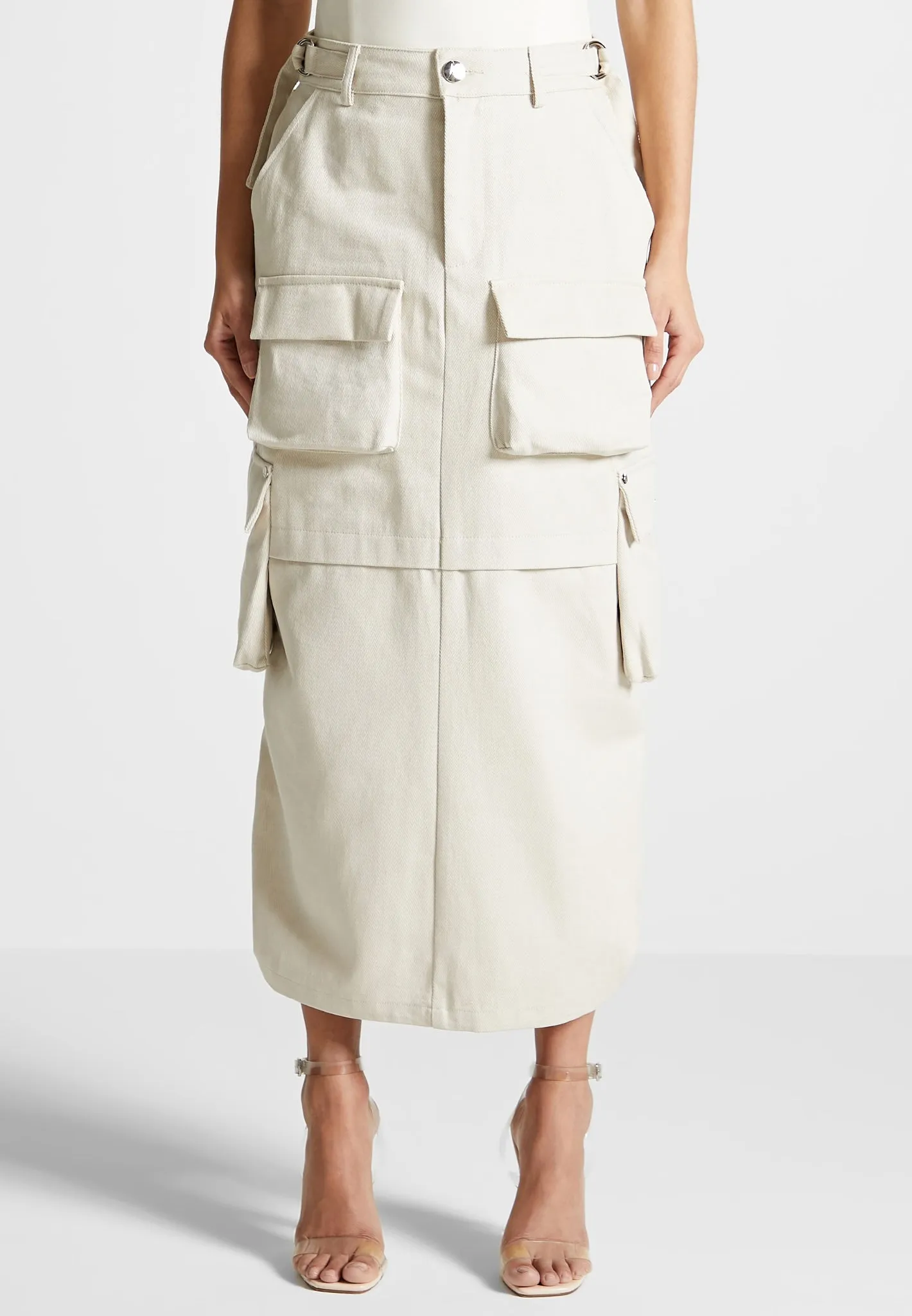 Cargo Midaxi Skirt - Beige sold by Maniere De Voir product image thumbnail 3